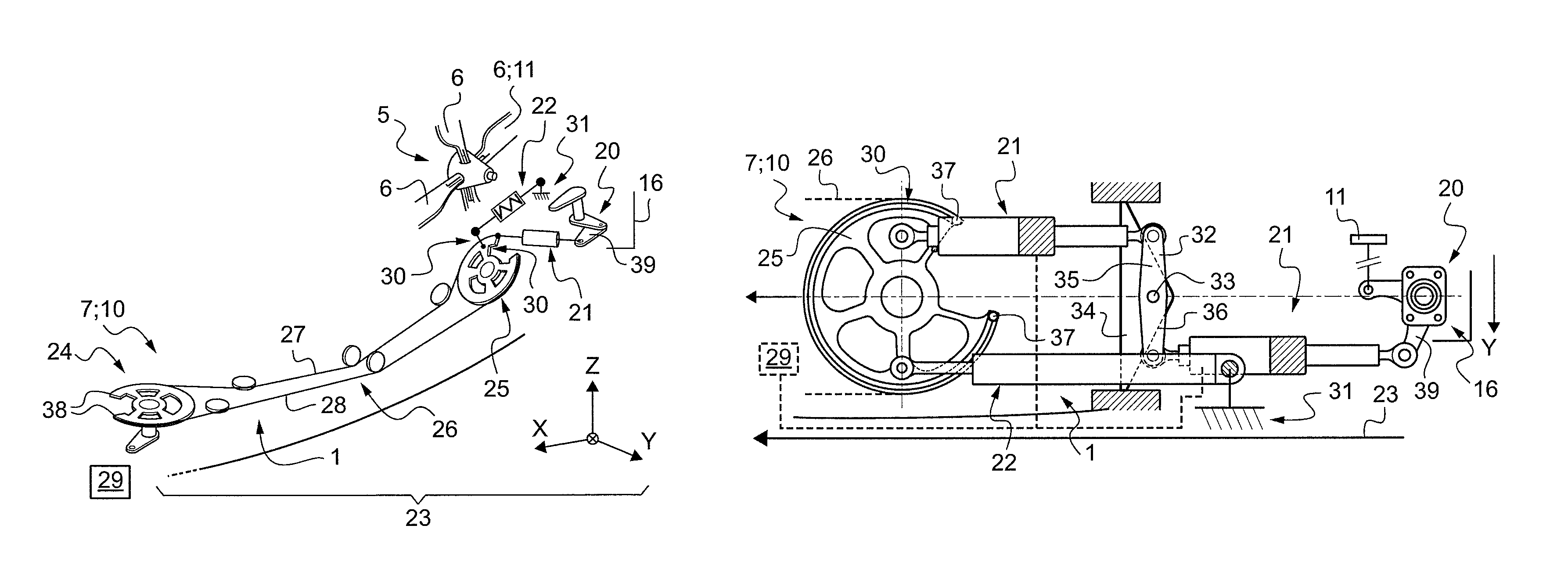 Emergency piloting by means of a series actuator for a manual flight control system in an aircraft