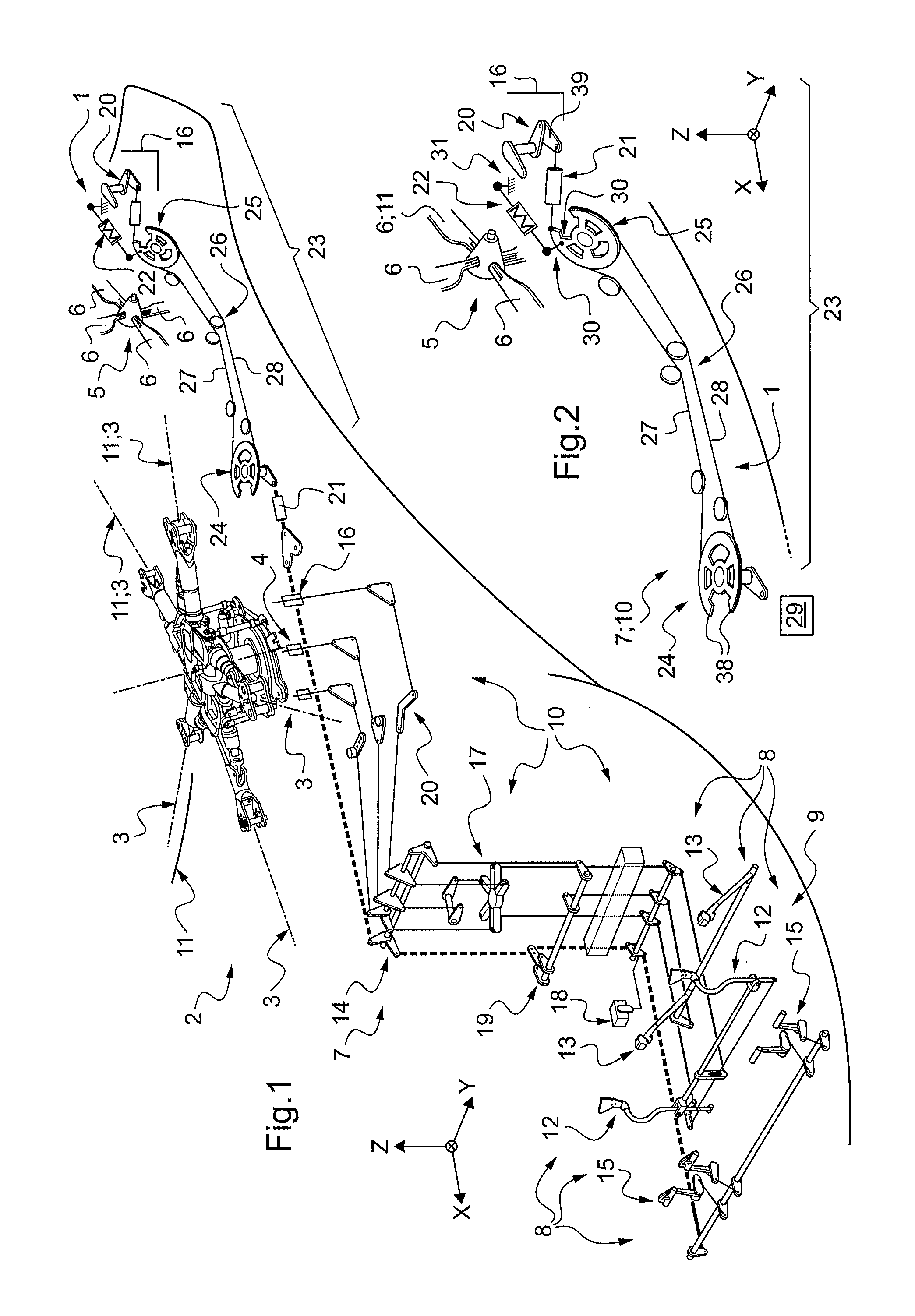 Emergency piloting by means of a series actuator for a manual flight control system in an aircraft