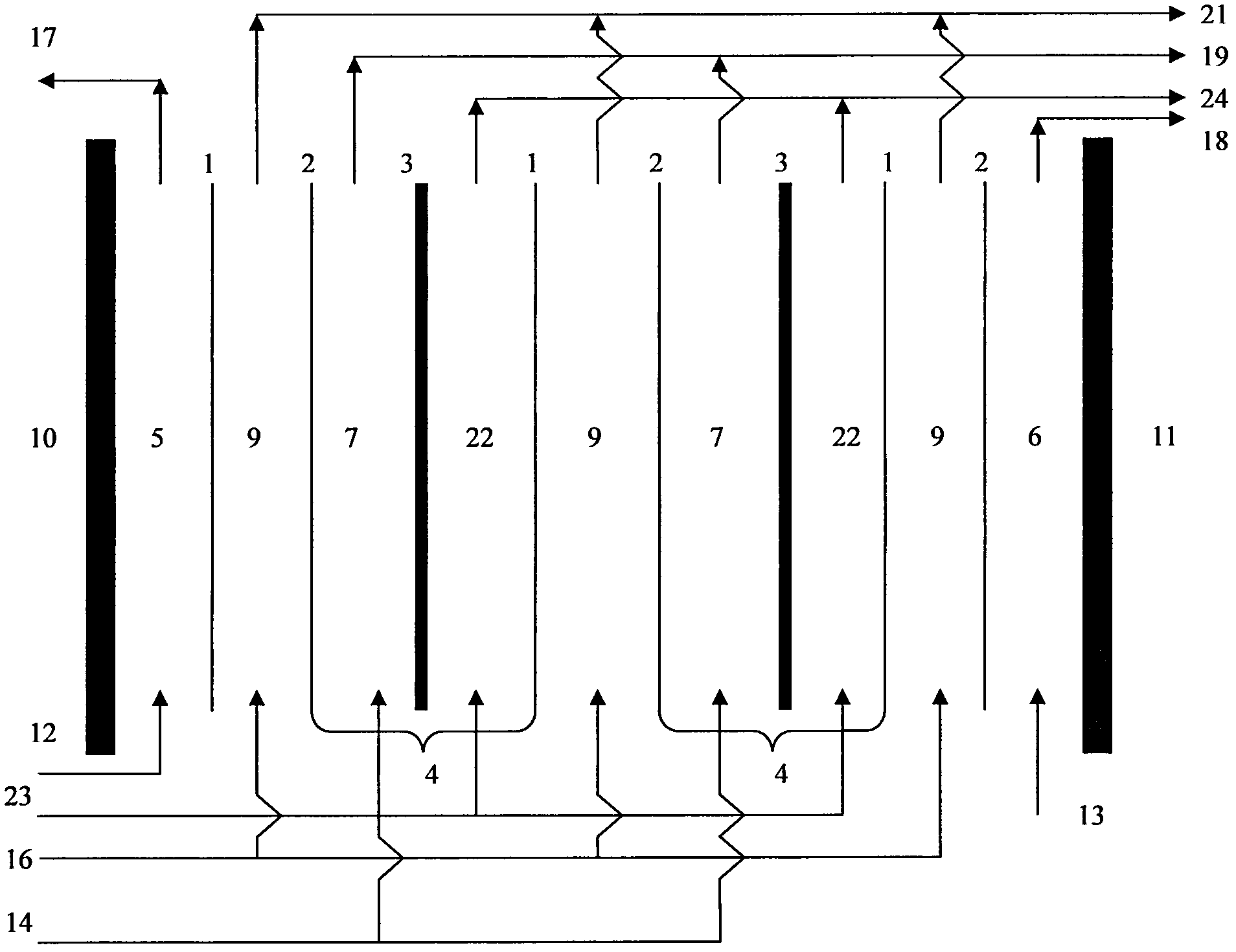 Antibiotic pharmaceutical wastewater processing method and device