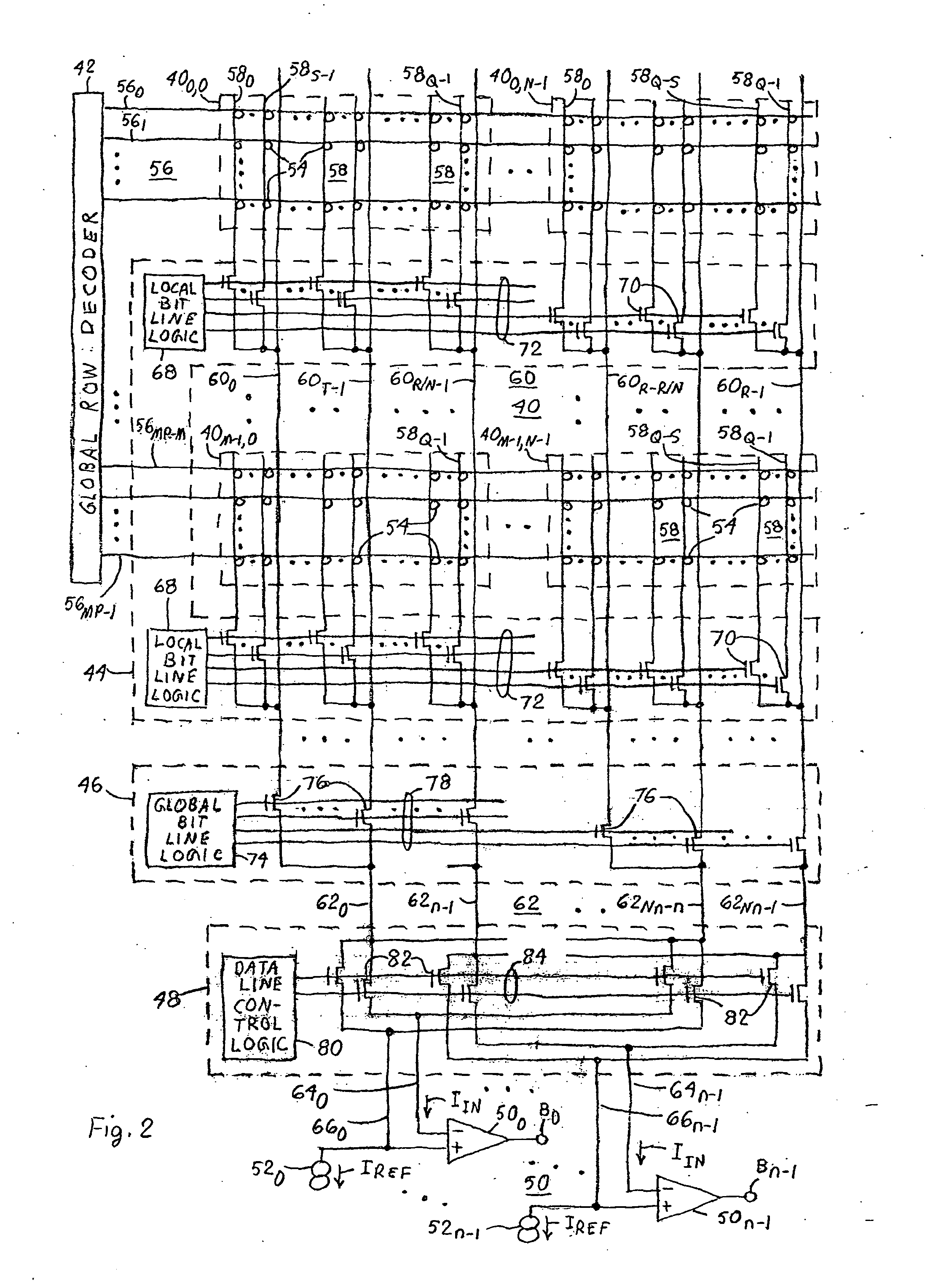 Electronic memory having impedance-matched sensing