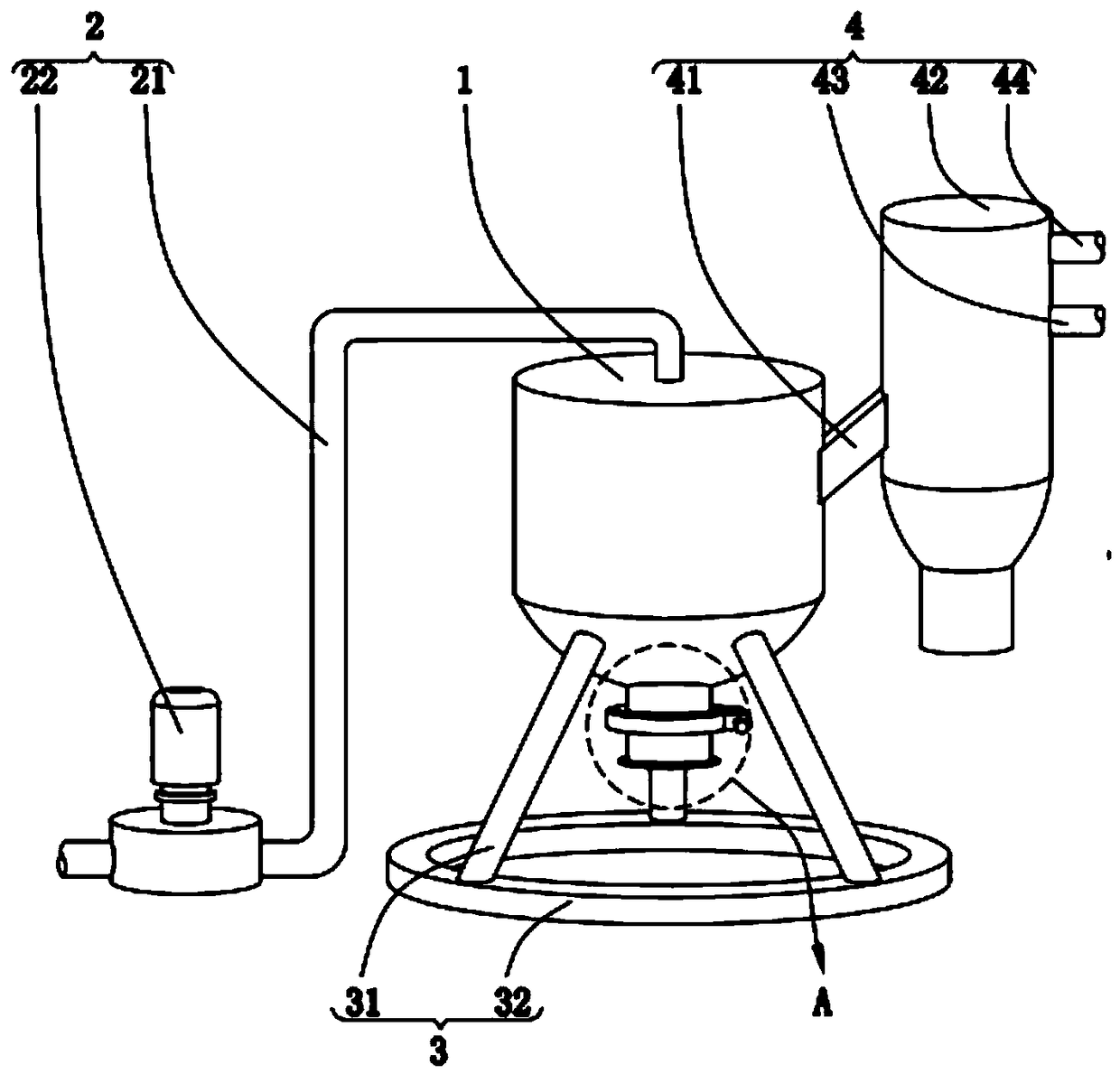 Concentrated hydrochloric acid recycling mechanism used for hydrochloric acid regeneration