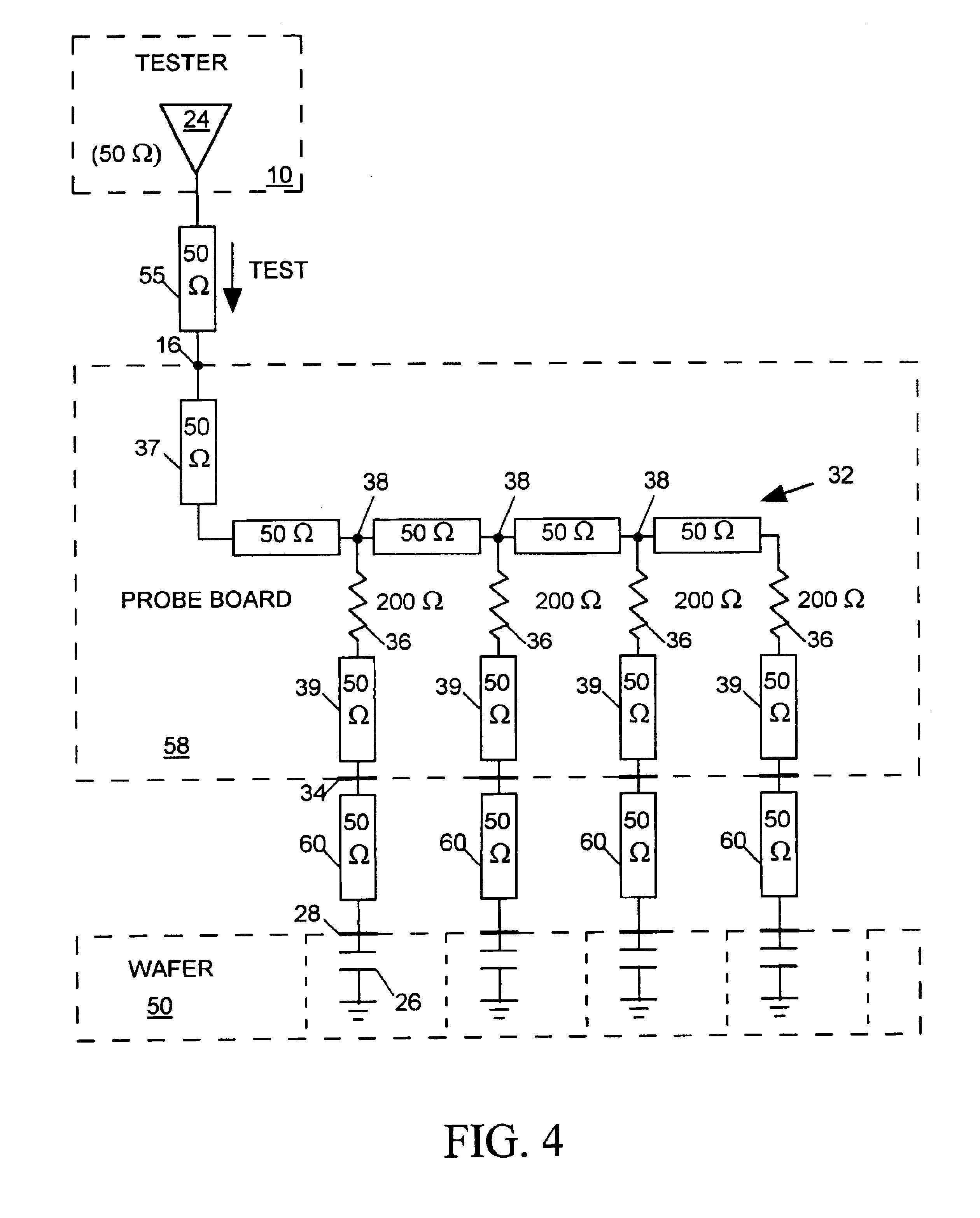 Test signal distribution system for IC tester