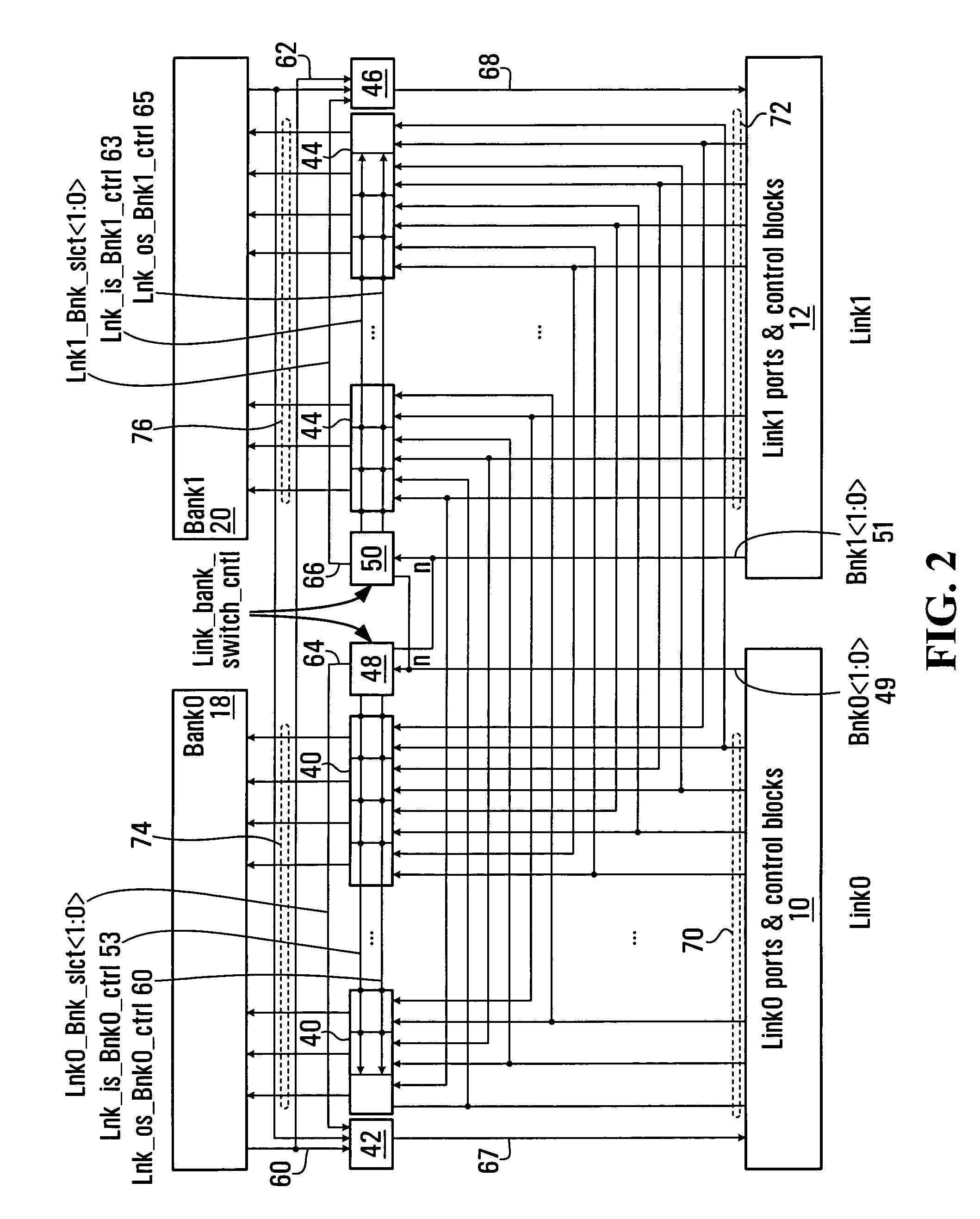 Independent link and bank selection