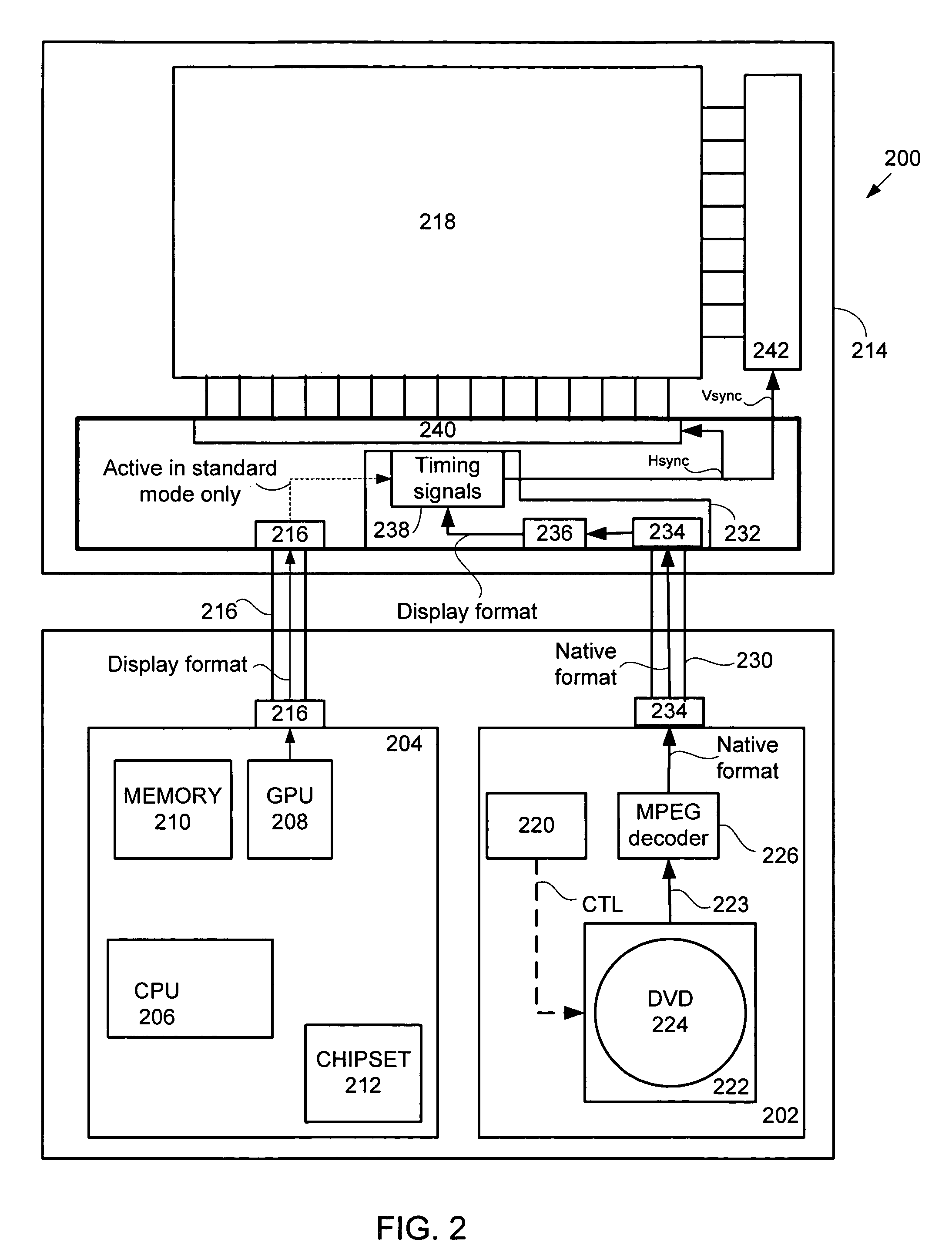 Low power DVD playback in a portable computing system