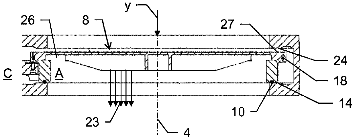 Vacuum valve that closes the flow path with a two-piece disc