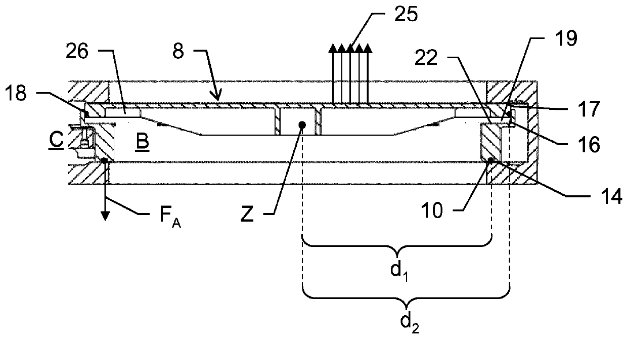 Vacuum valve that closes the flow path with a two-piece disc