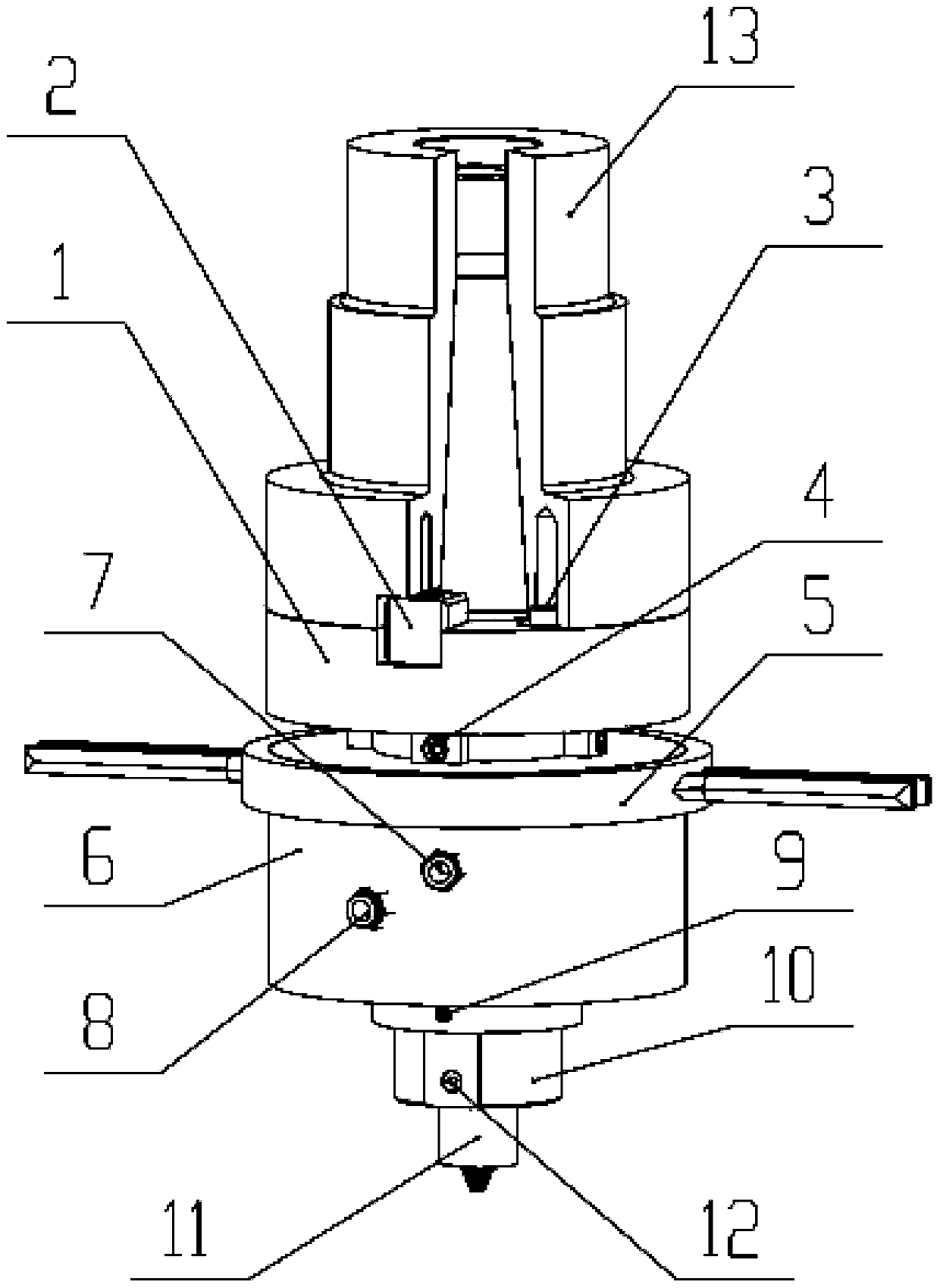 Water cooling connection device for friction stir welding of high melting point materials