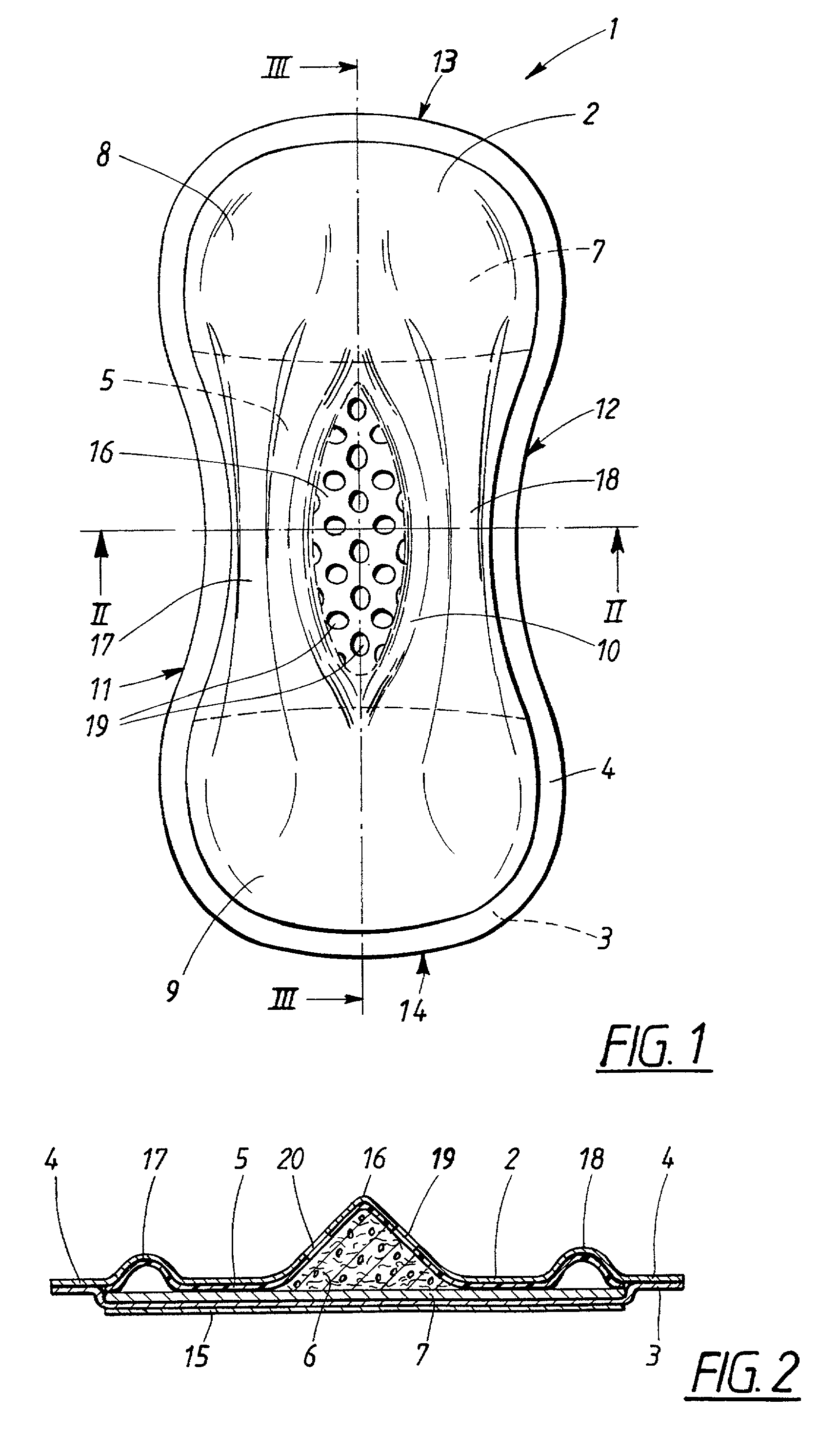 Absorbent article with a raised portion