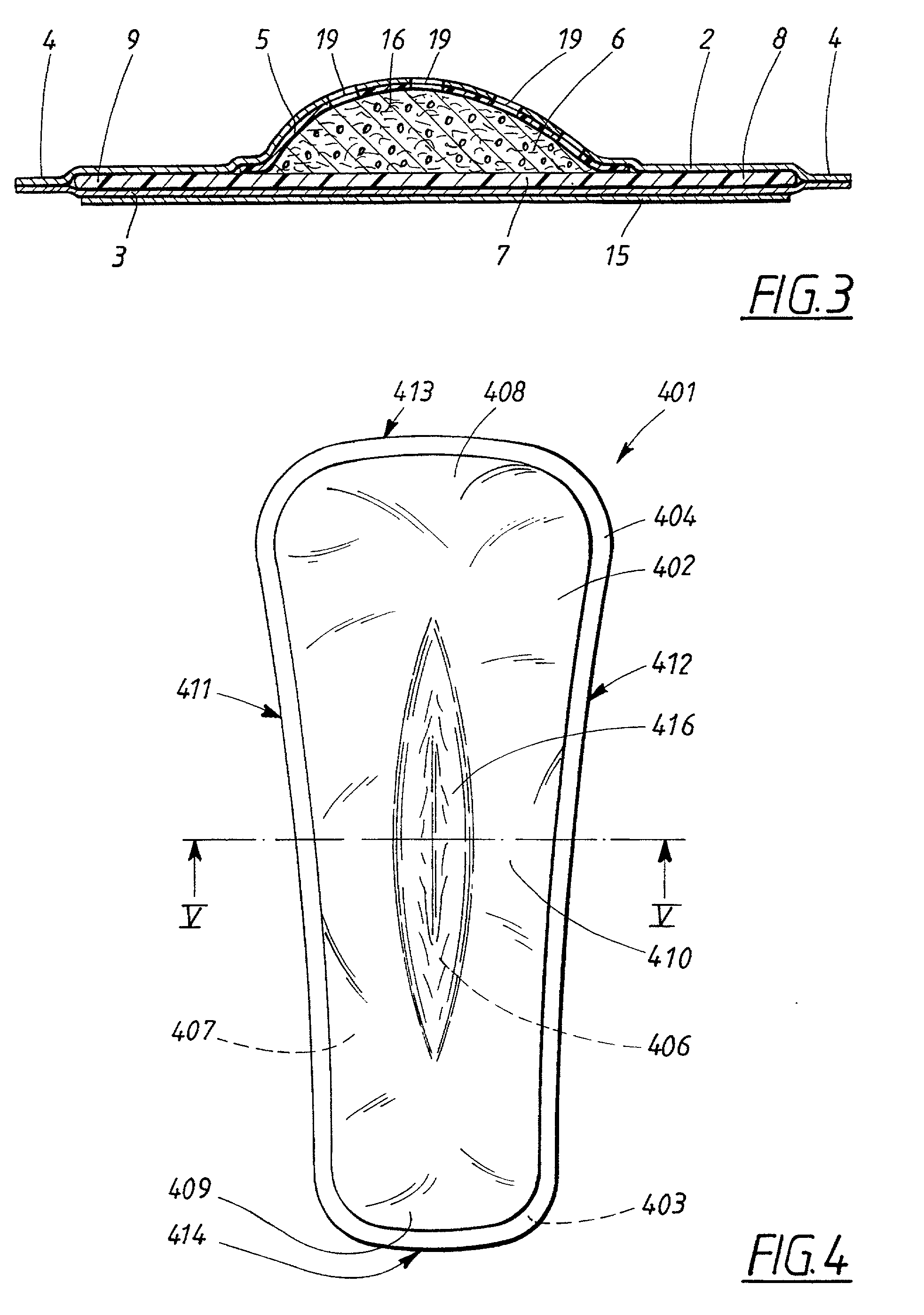 Absorbent article with a raised portion