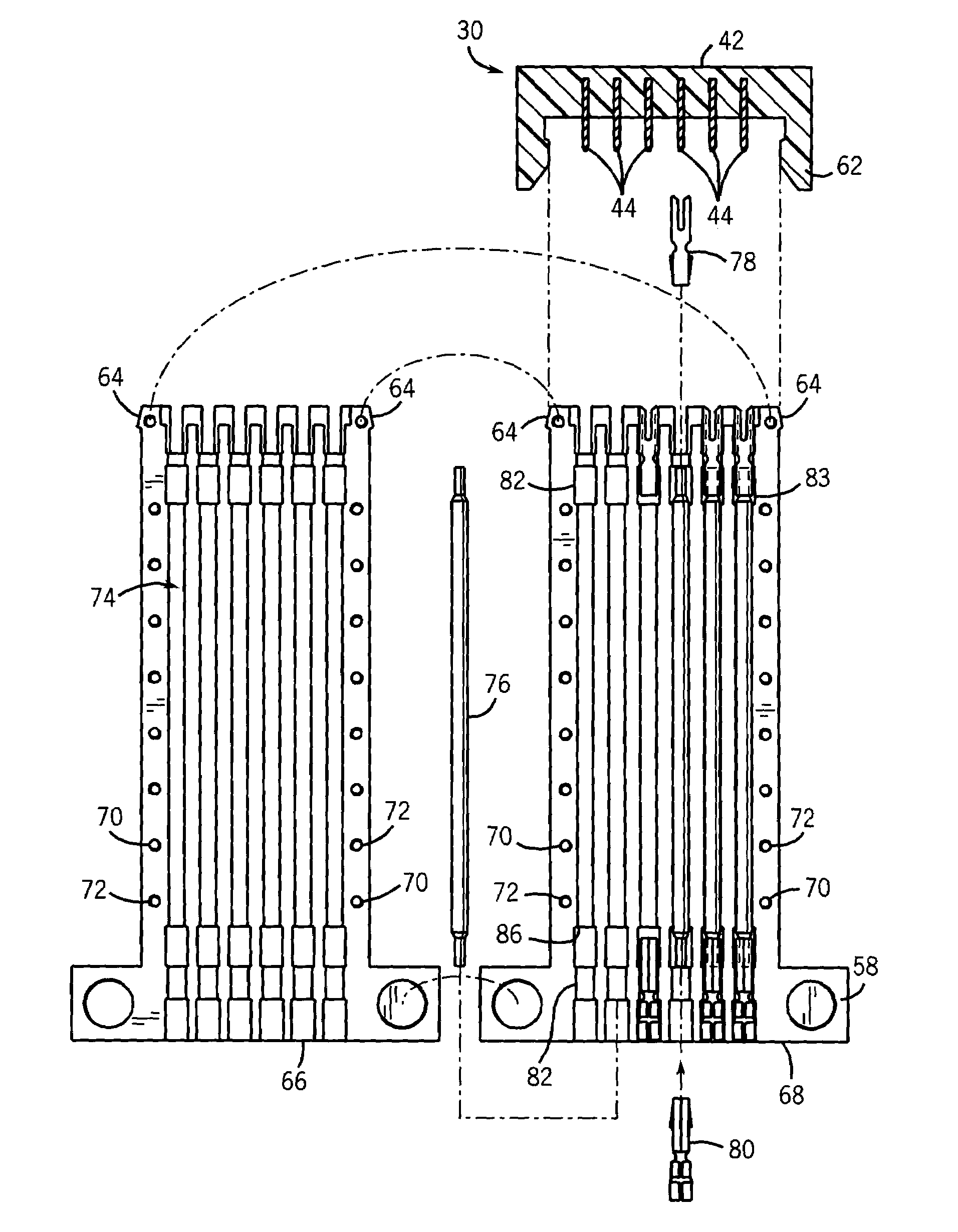 Rail system for distributing power and data signals