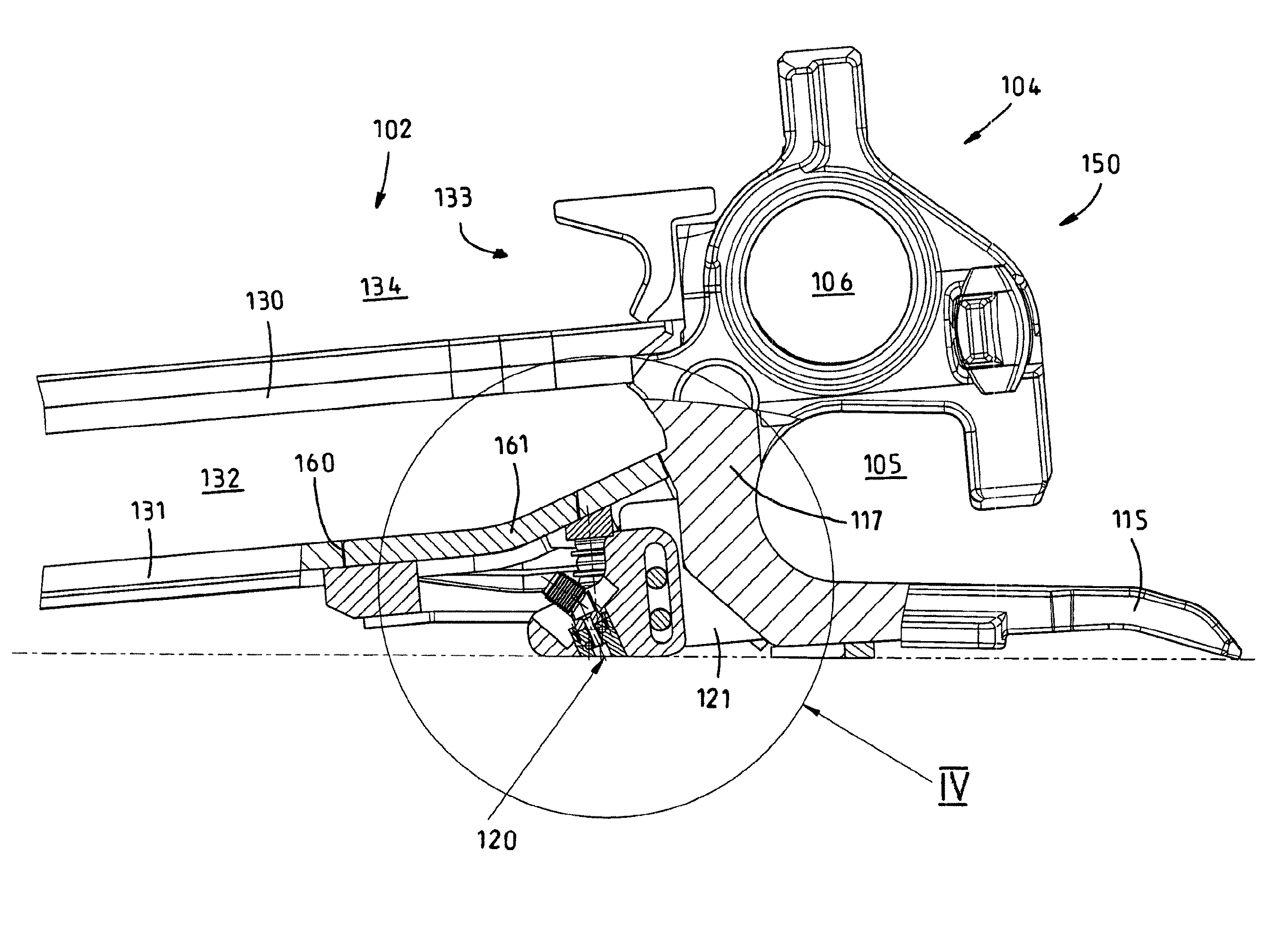 Device for determining the cutting horizon of a mining extraction system, and pan element therefor