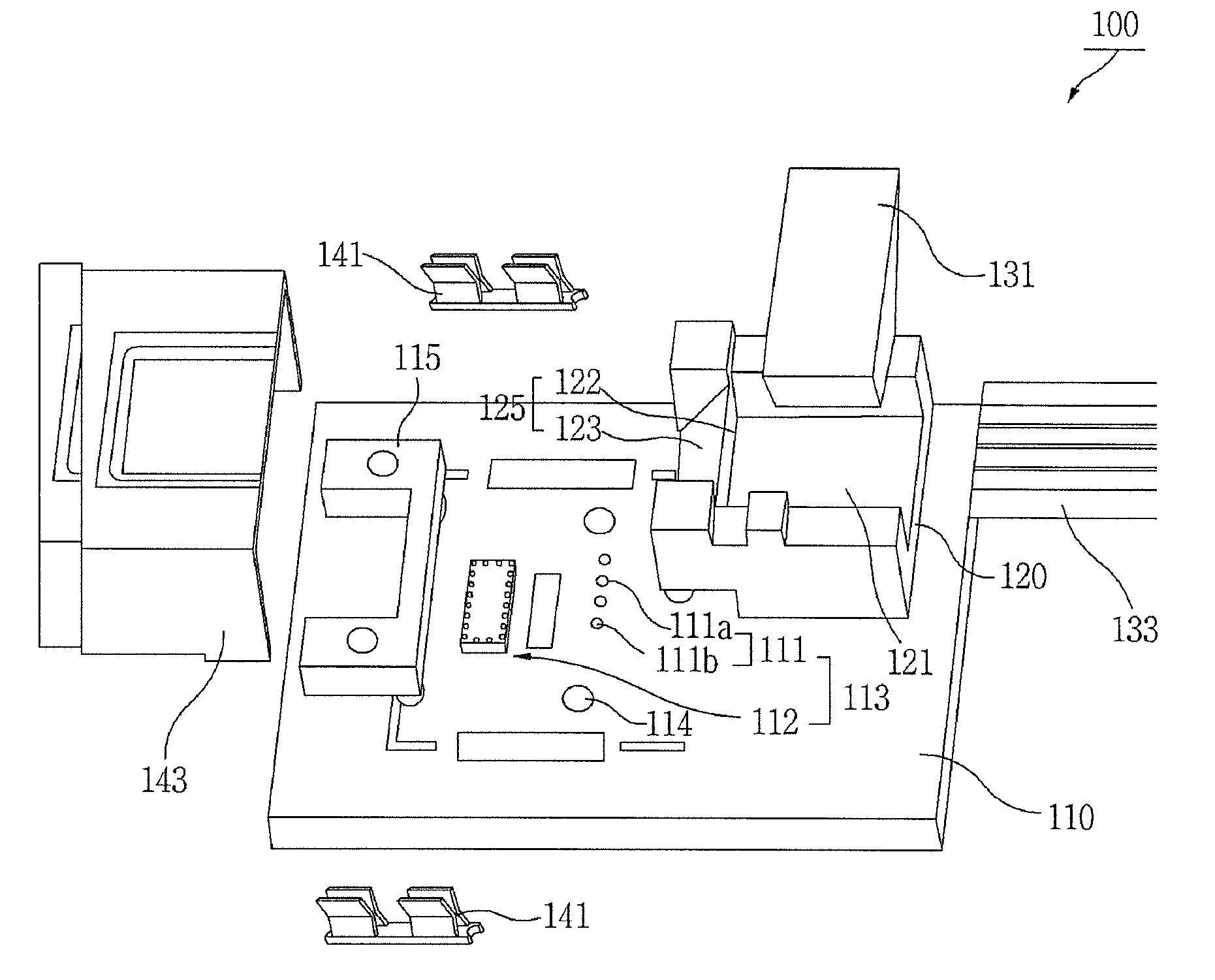 Optical transmission and receiving device for implementing passive alignment of components and method for passively aligning components