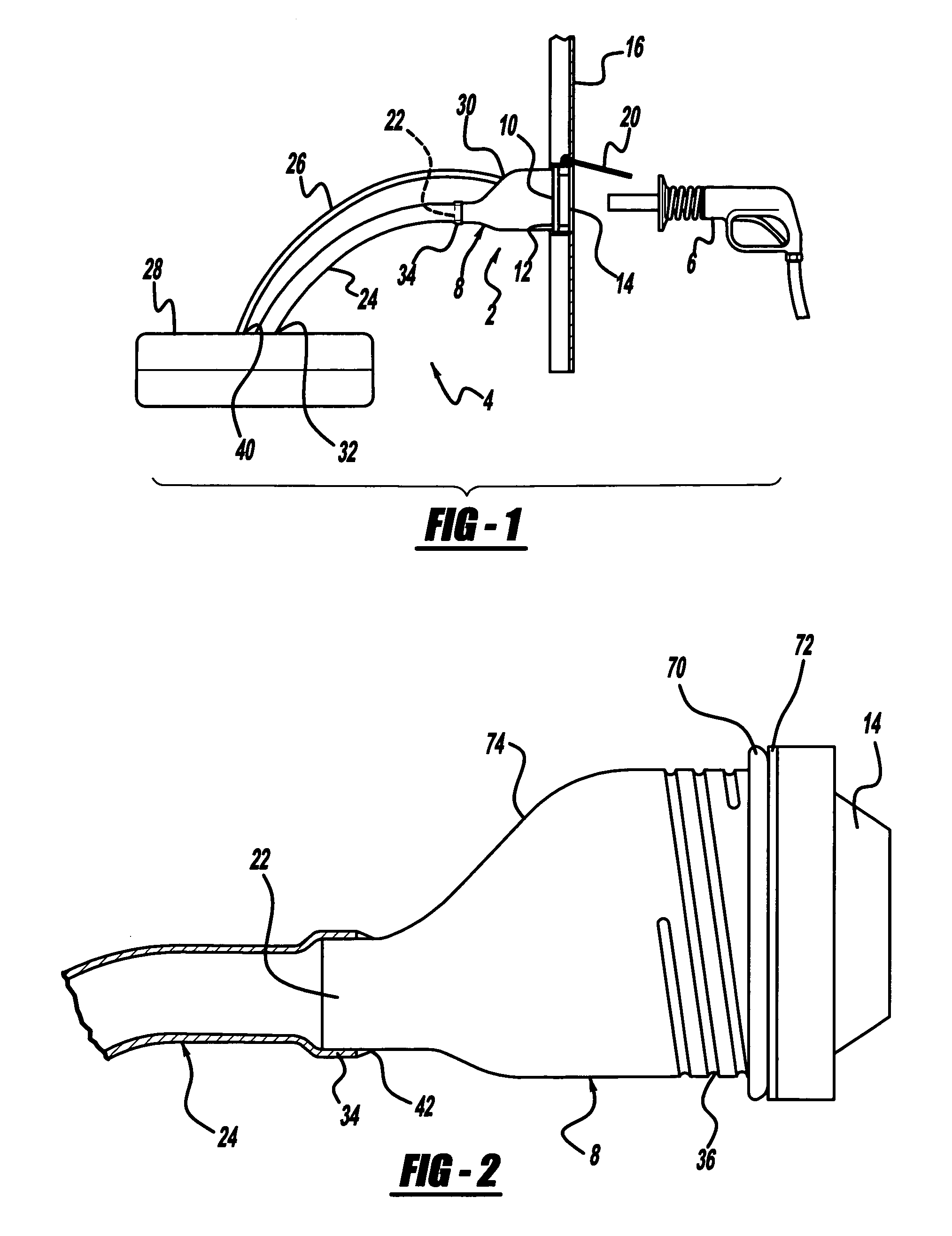 Fuel tank filler neck and method of manufacturing same