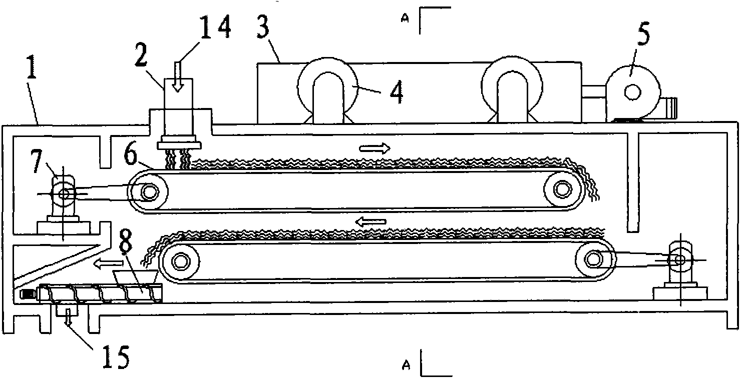 Sludge band type drier and drying processing method