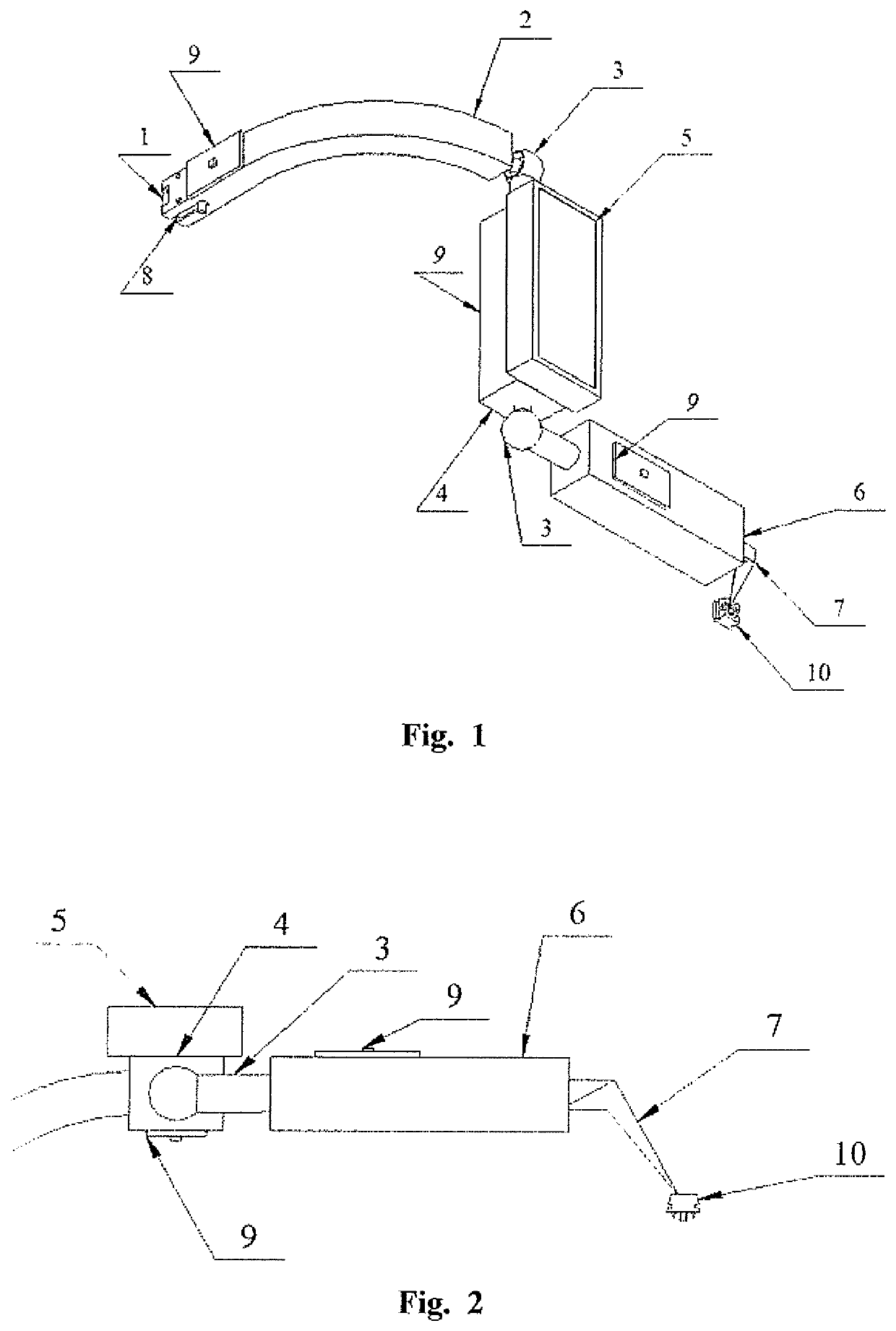 Device for measuring femur displacement and method of making orthopedic measurements during a surgical procedure to correct a damaged hip