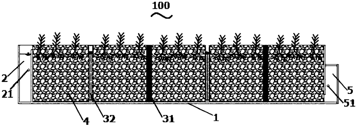 Net-like basalt fiber combined-type baffling artificial wetland system