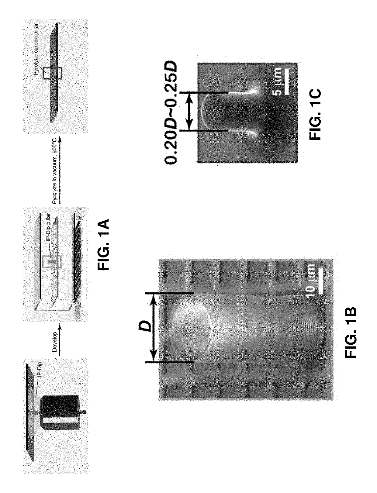 Three-Dimensional Architected Pyrolyzed Electrodes for Use in Secondary Batteries and Methods of Making Three-Dimensional Architected Electrodes