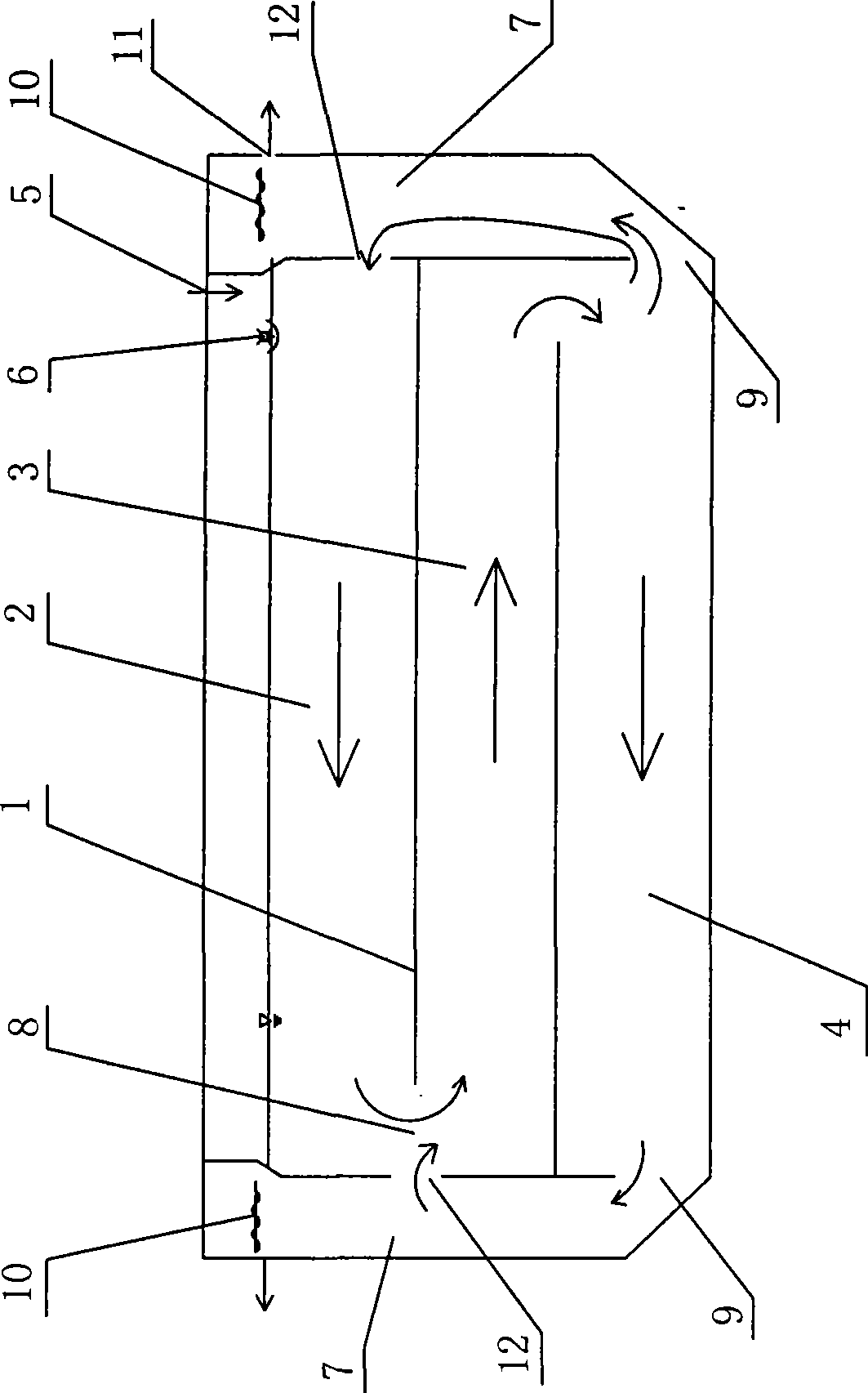 Integrative three-bent tridimensional cyclic oxidation ditch