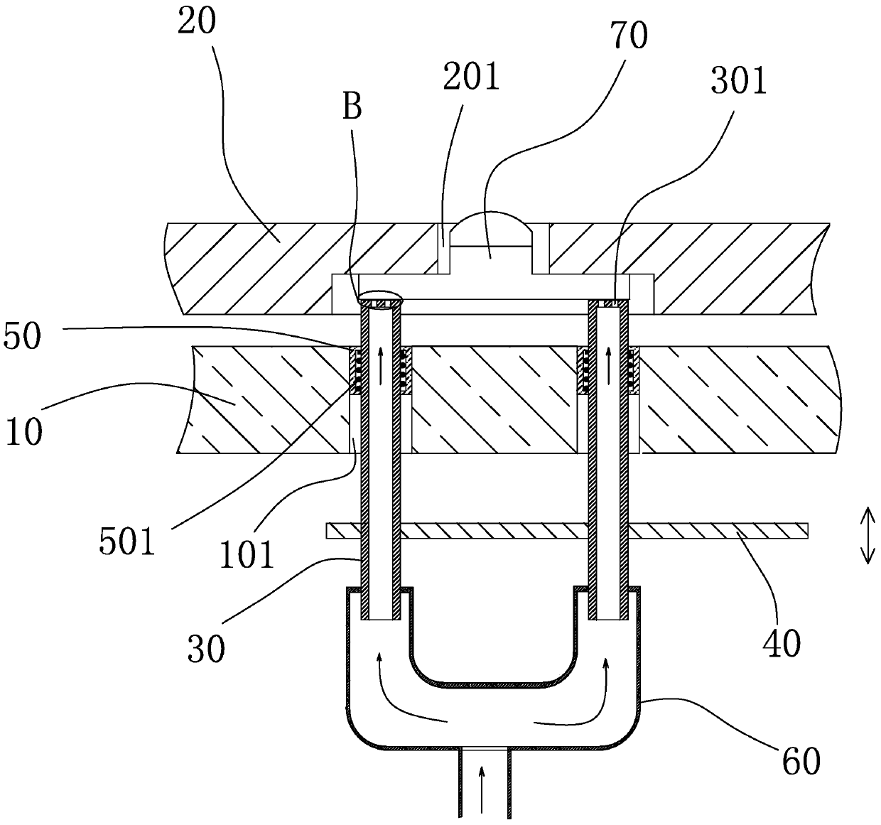 A point-measuring mechanism of a led spectrometer and an led spectrometer