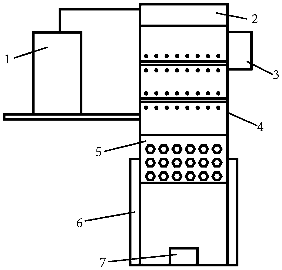 Nonmetal internal inflow pore plate type fine grid system