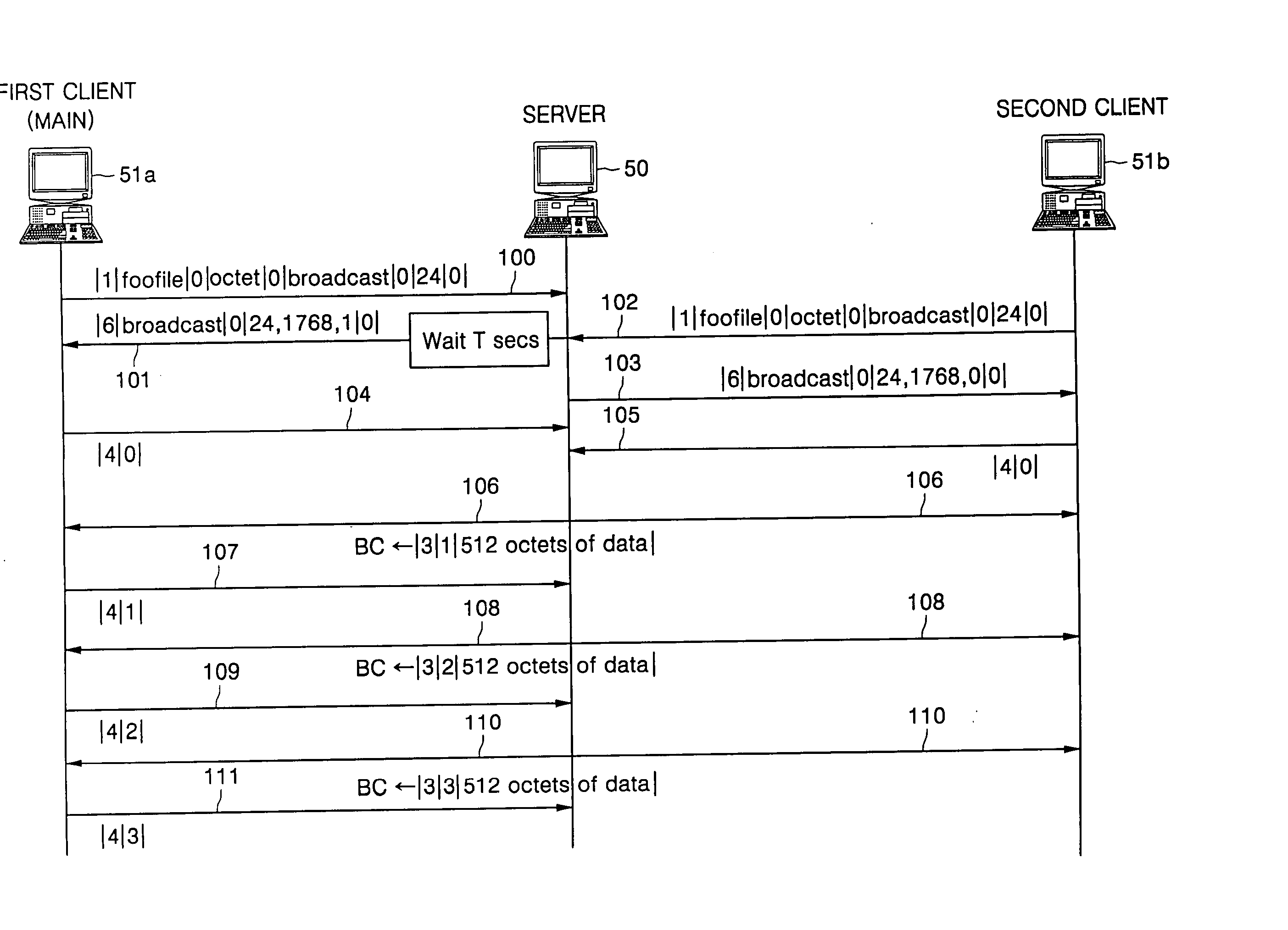 System and method for trivial file transfer protocol including broadcasting function