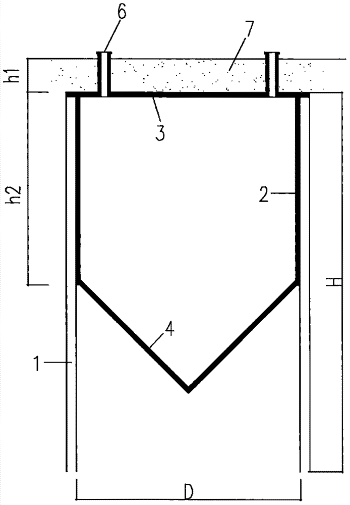 A circular prefabricated underground granary with inner cladding steel plate