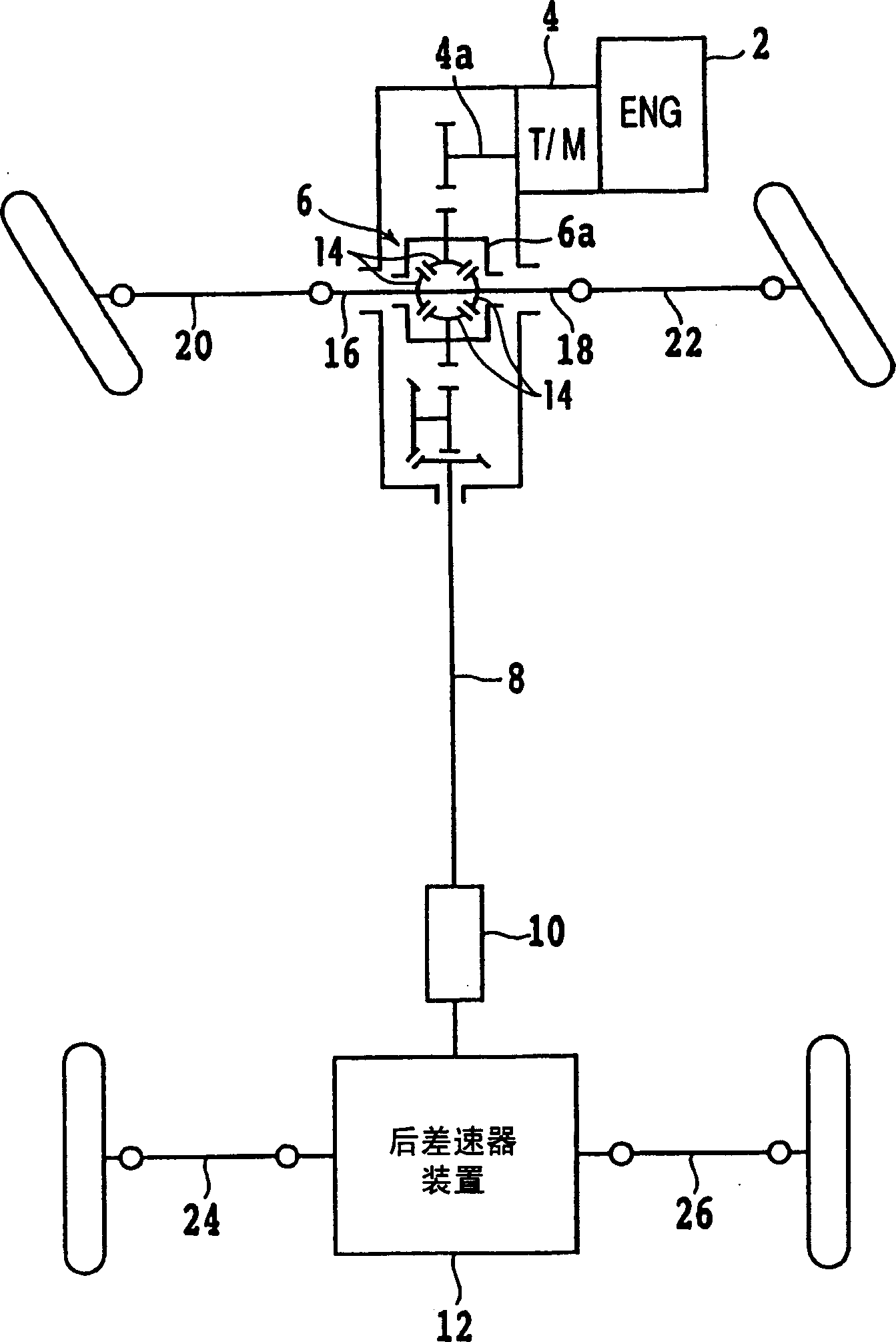 Drive force control method for four-wheel drive vehicle