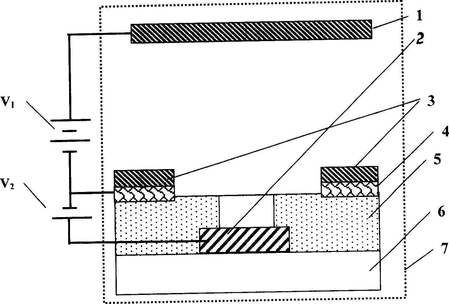 Surface conducting field emission electronic source device with convergent characteristic