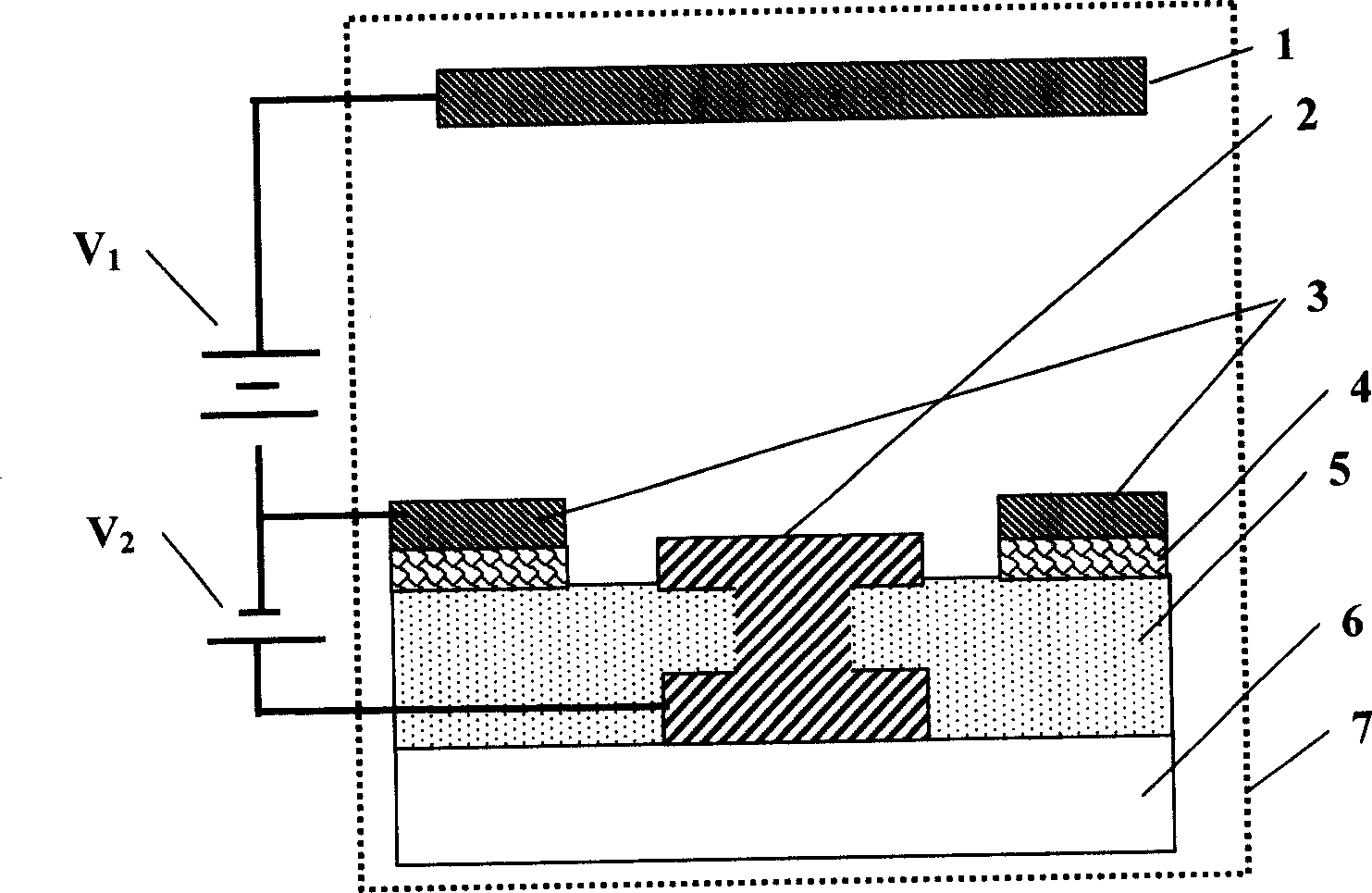 Surface conducting field emission electronic source device with convergent characteristic