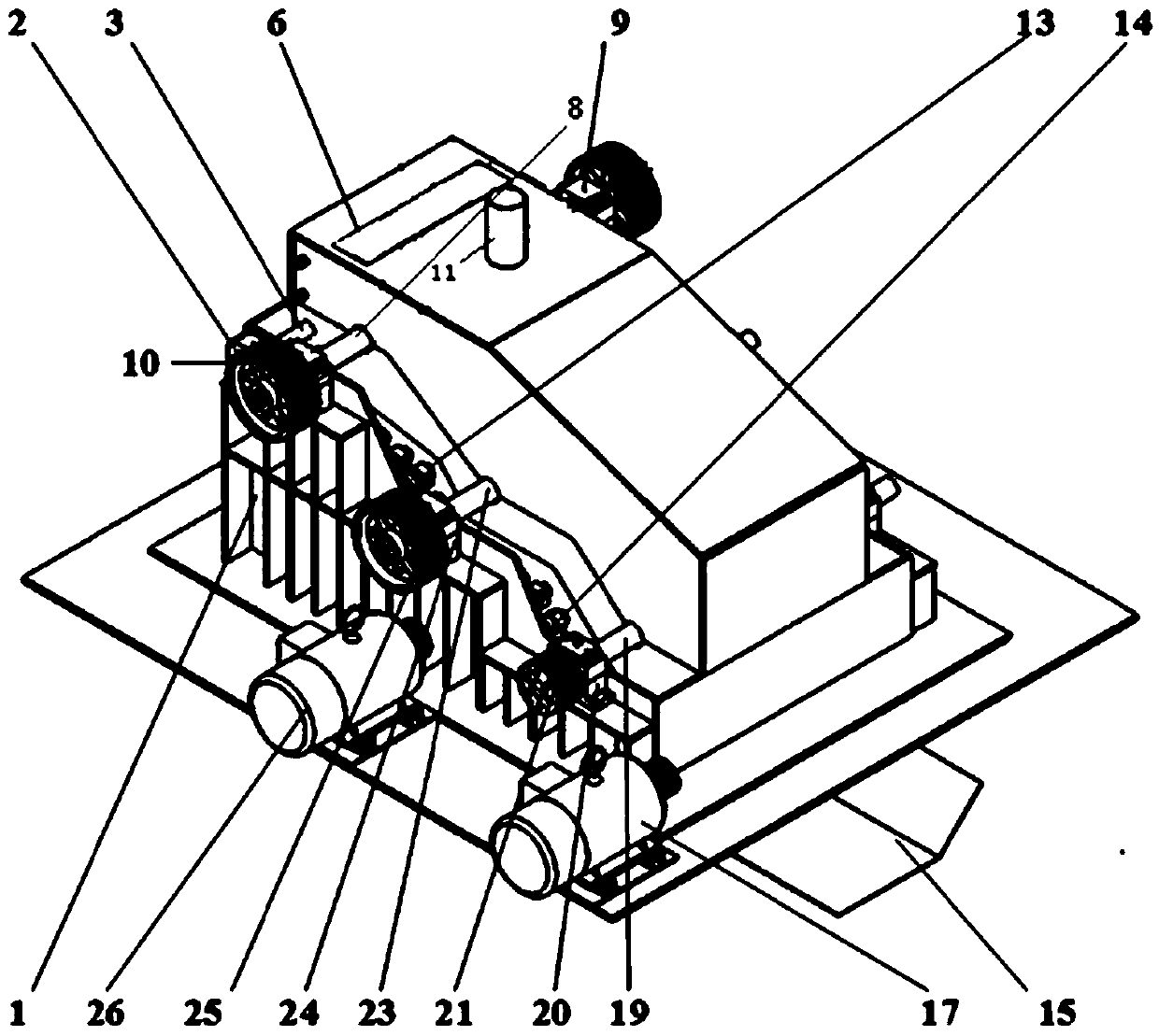 Dustless sieving and crushing integrated machine