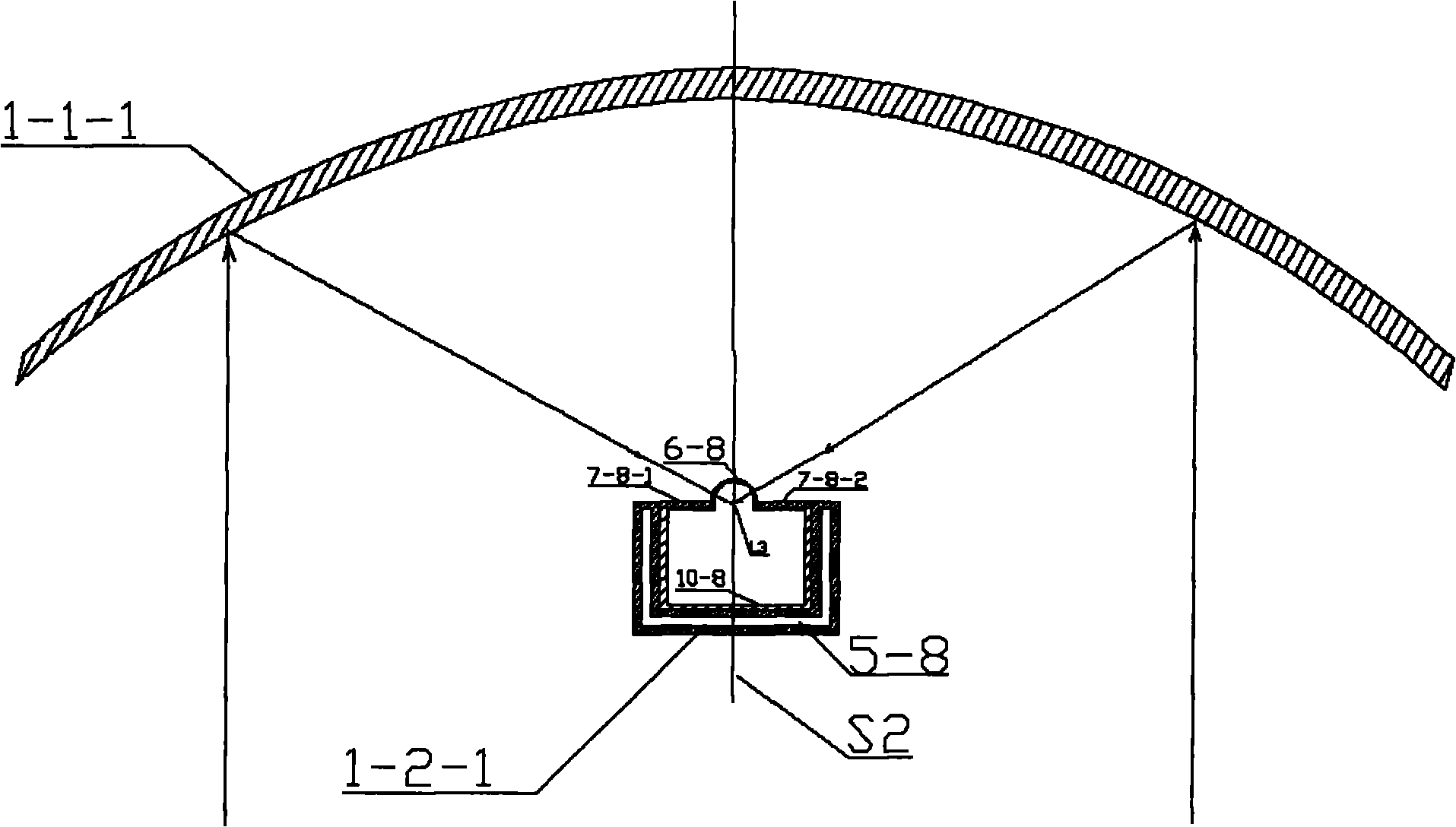 Solar thermoelectric lighting device for collecting solar energy by parabolic cylindrical surface-focusing hollow concave closed cavity