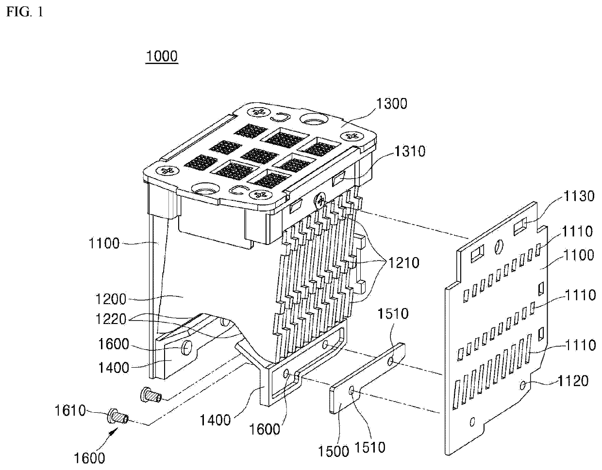 Arc-extinguishing unit structure for direct current air circuit breaker