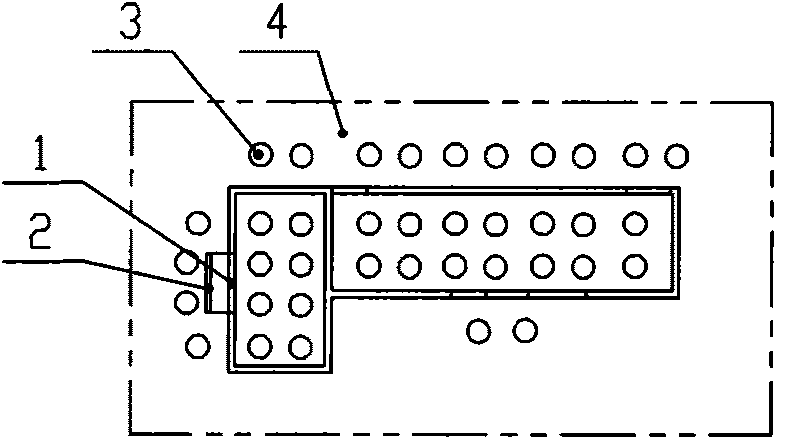 L-shaped upstream side flowing spout