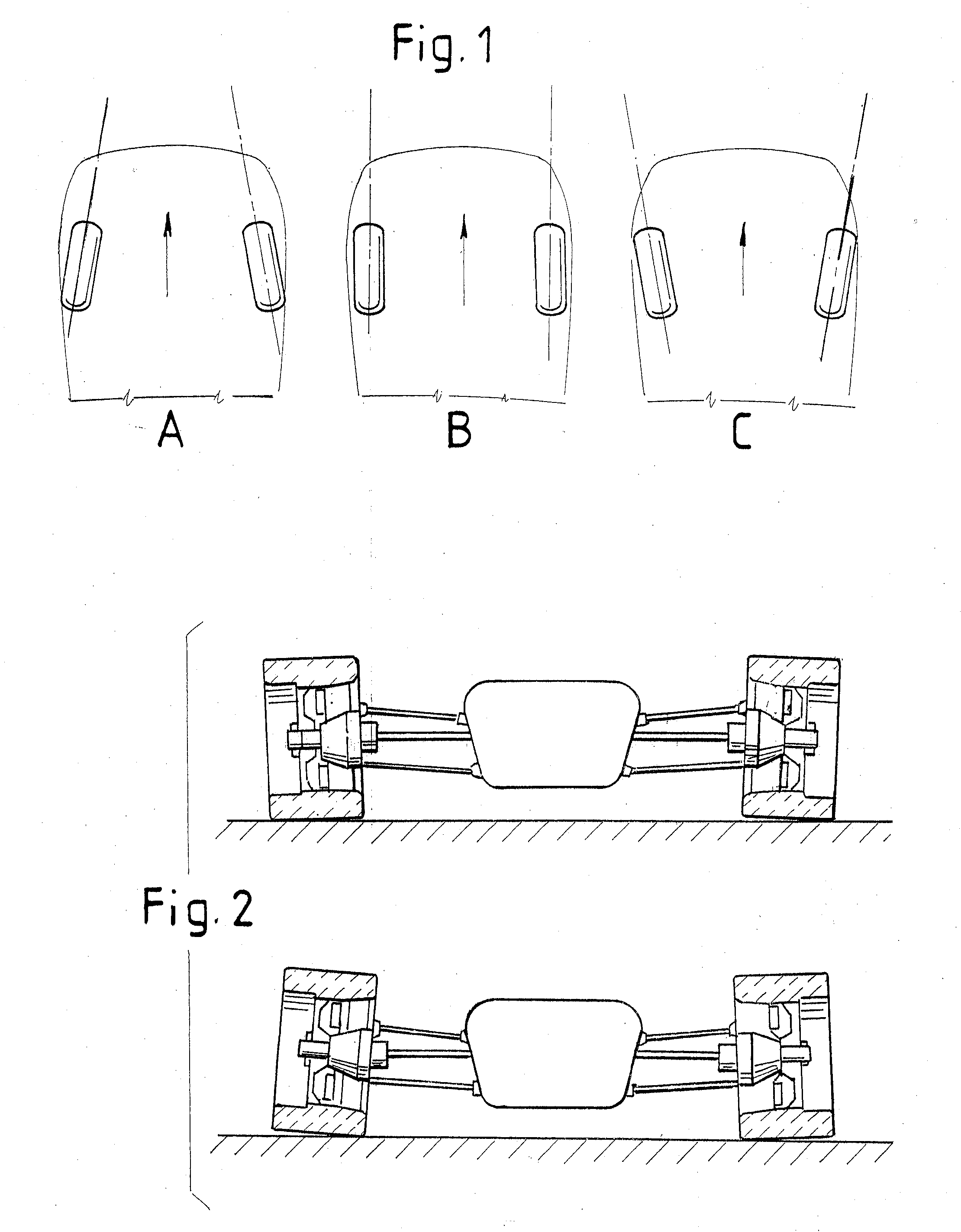 Method and device for non-contact measurement of the alignment of motor vehicle wheels