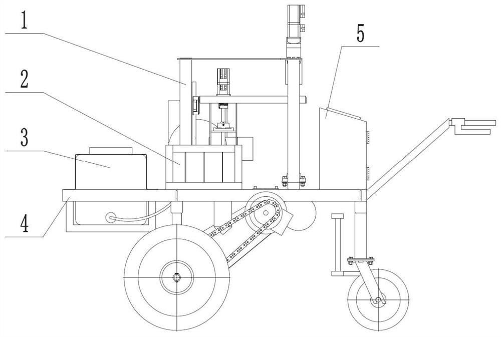 An intelligent electric-driven self-propelled tobacco well cellar water injection hole punching machine and method