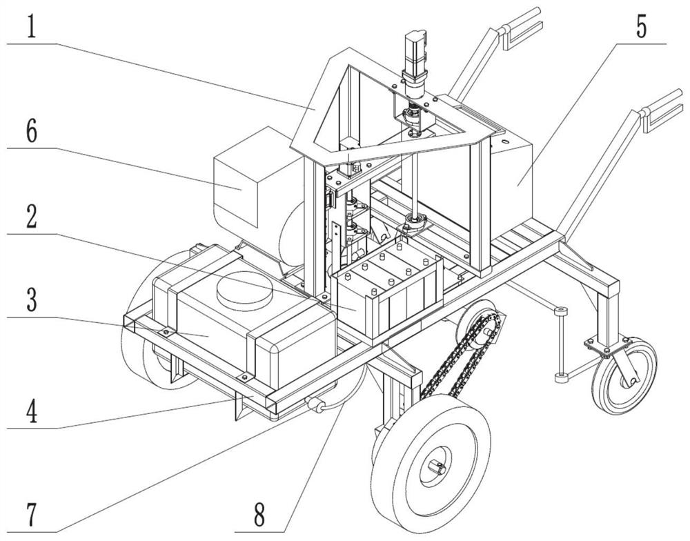 An intelligent electric-driven self-propelled tobacco well cellar water injection hole punching machine and method