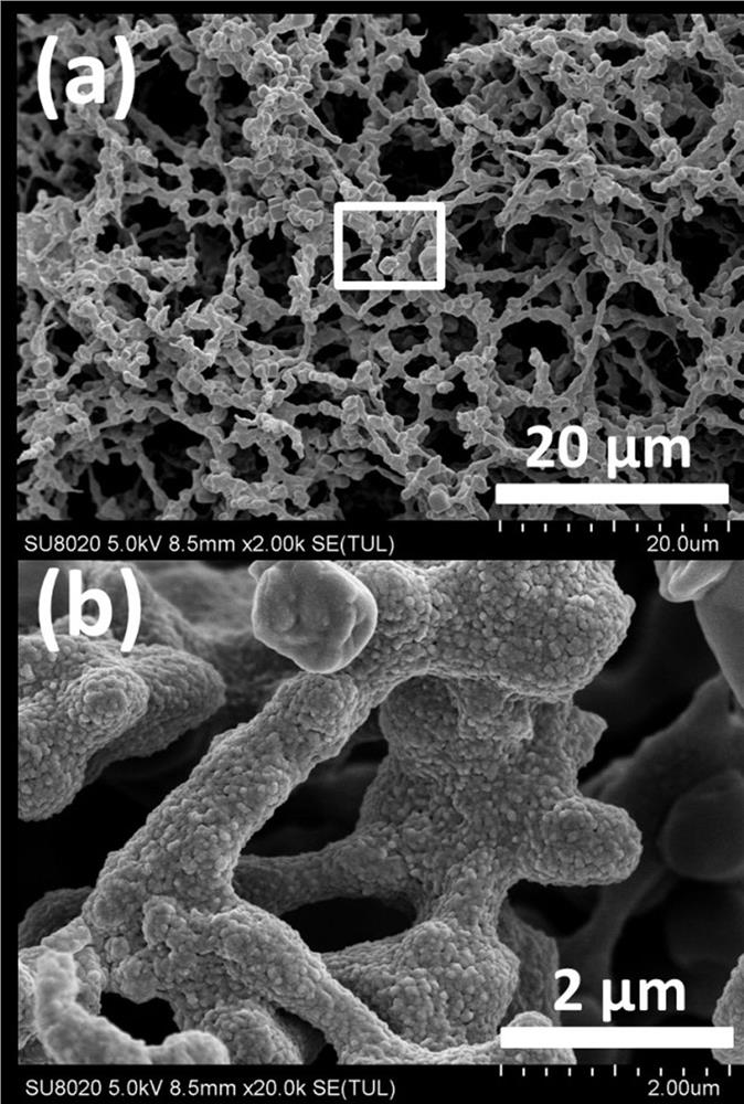 A preparation method of polyaniline/manganese dioxide electrode material with three-dimensional network structure