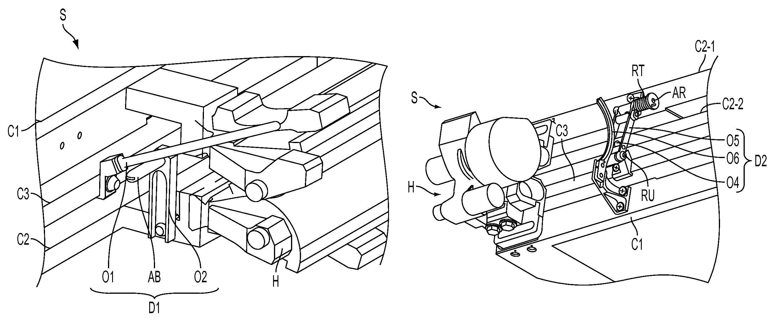 Sequencing device for deploying a structure as a function of the kinematics of one mobile body thereof