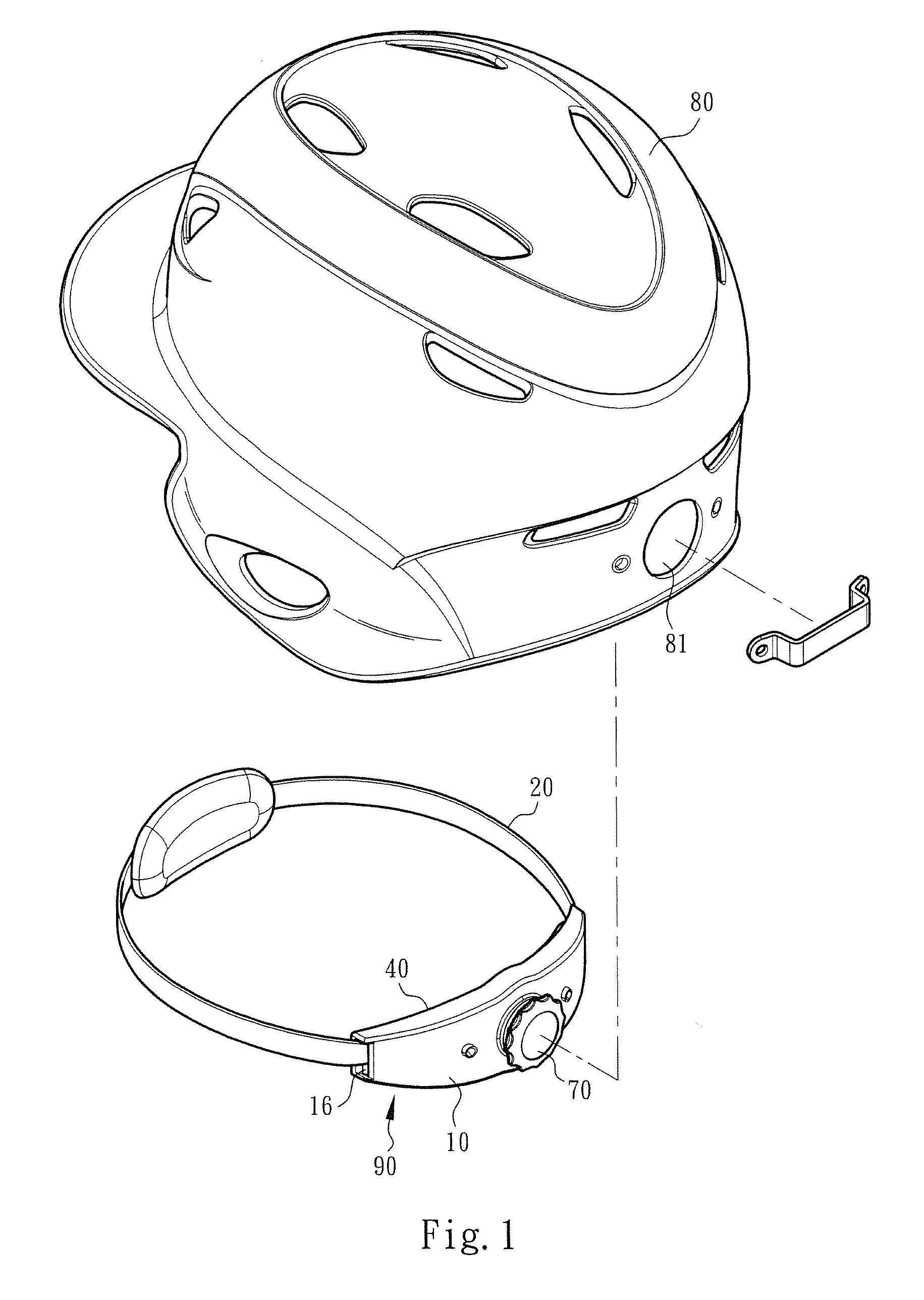 Head circumference adjustment device of a helmet