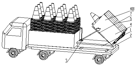 A traffic cone placement device