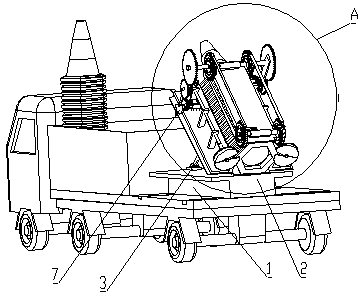 A traffic cone placement device