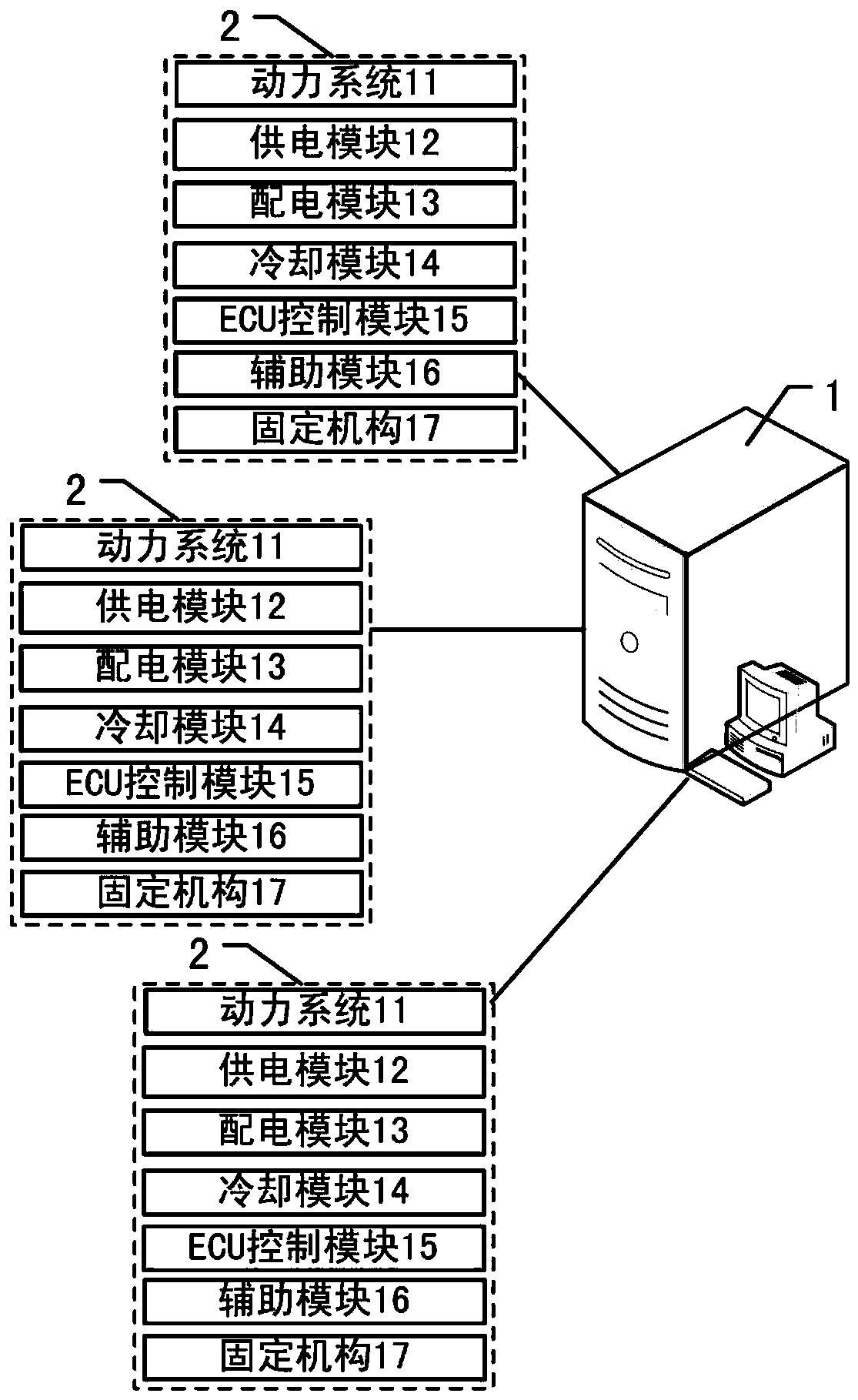 A multi-shaft drive vehicle intelligent power unit group