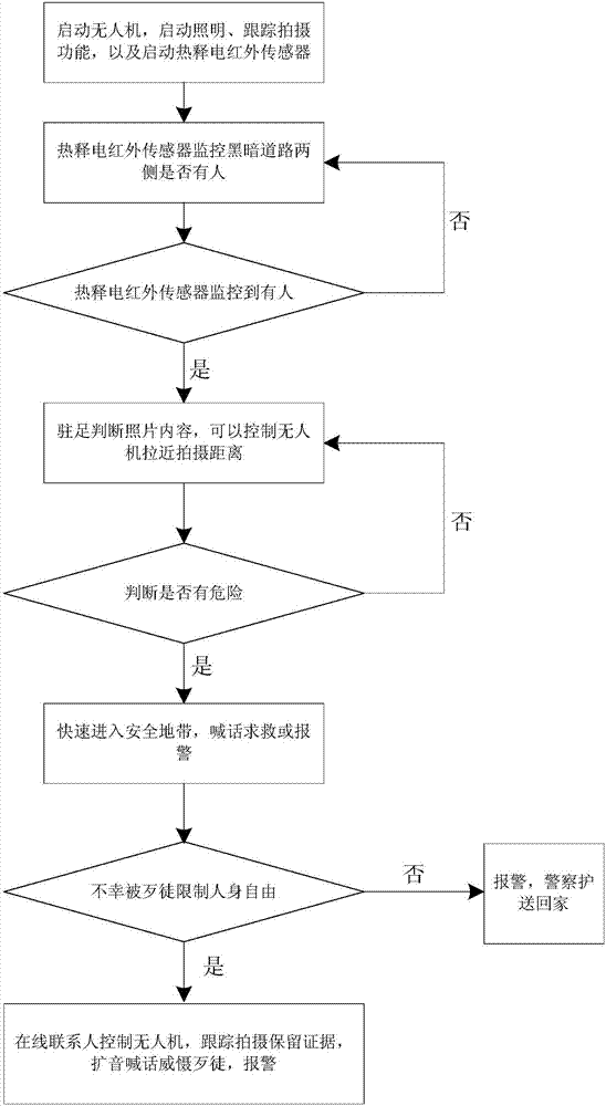 Safety monitoring method and safety monitoring system based on flying drone