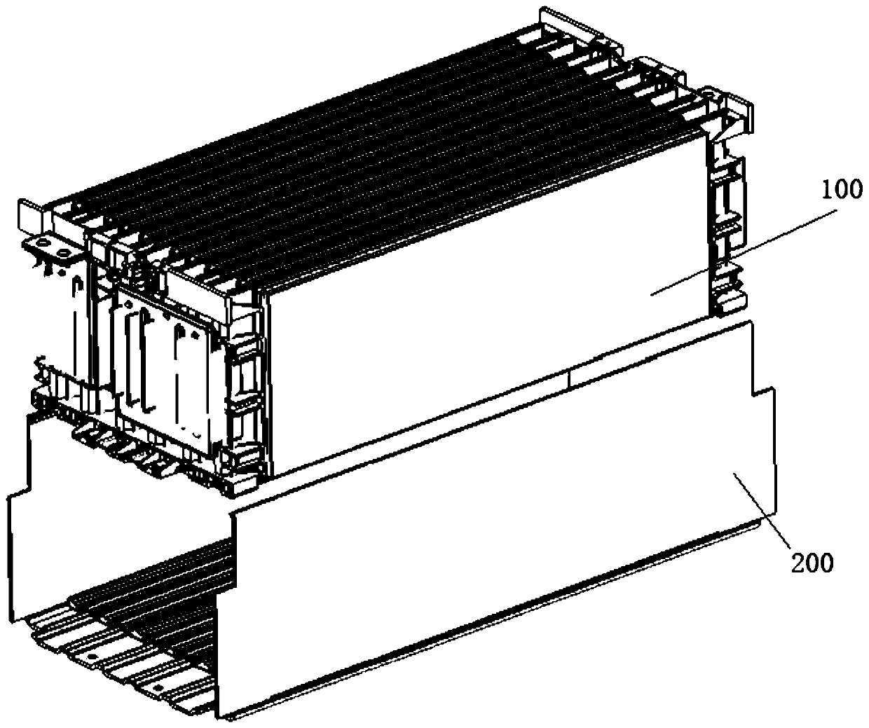 Battery module heat conduction structure and gluing method