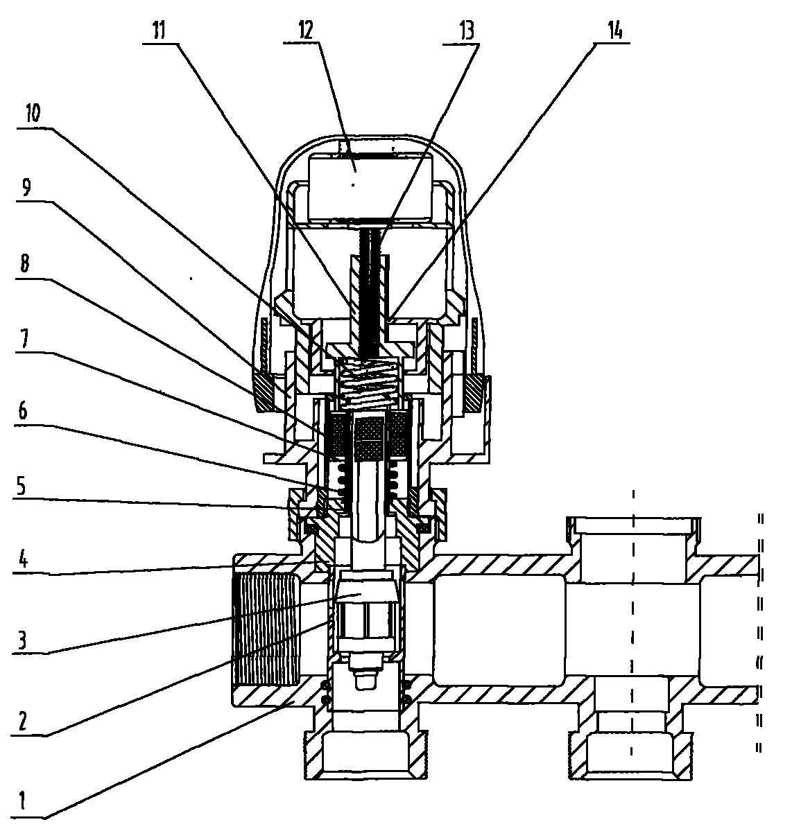 Water divider temperature control system with antifreezing function