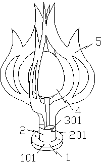 Courtyard lamp with flame shape