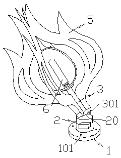 Courtyard lamp with flame shape