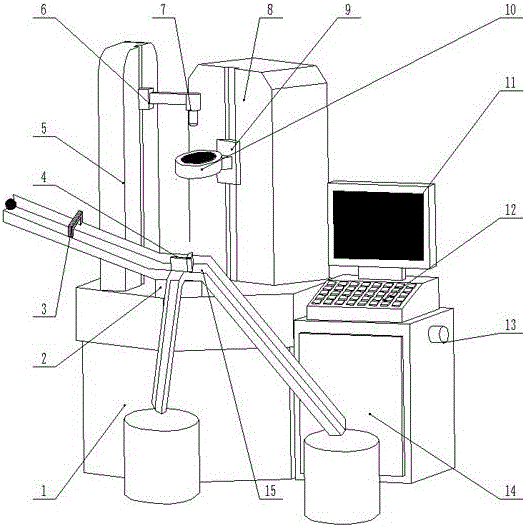 Automatic checkout device for quality of plastic gear