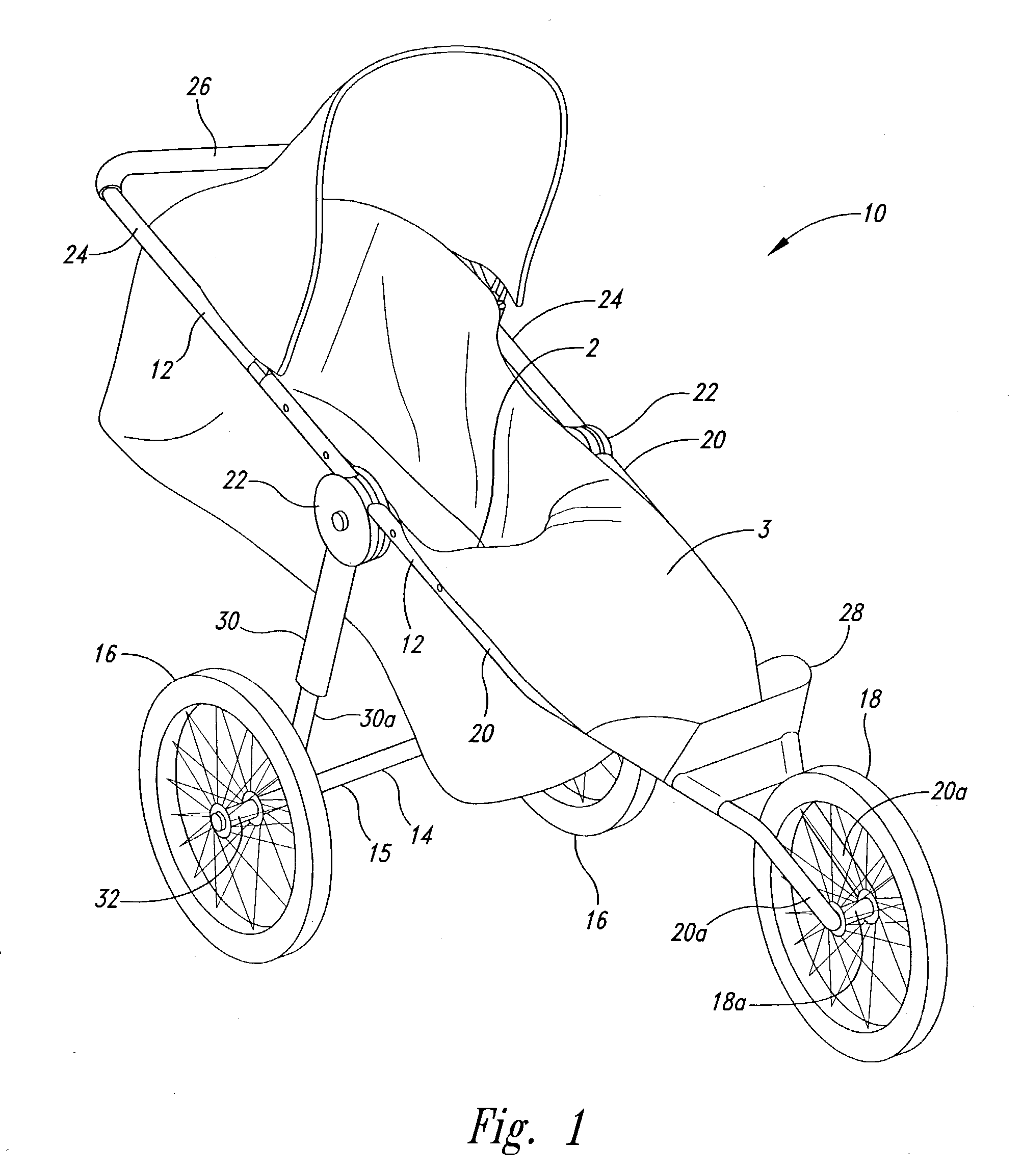 Folding baby stroller system and method