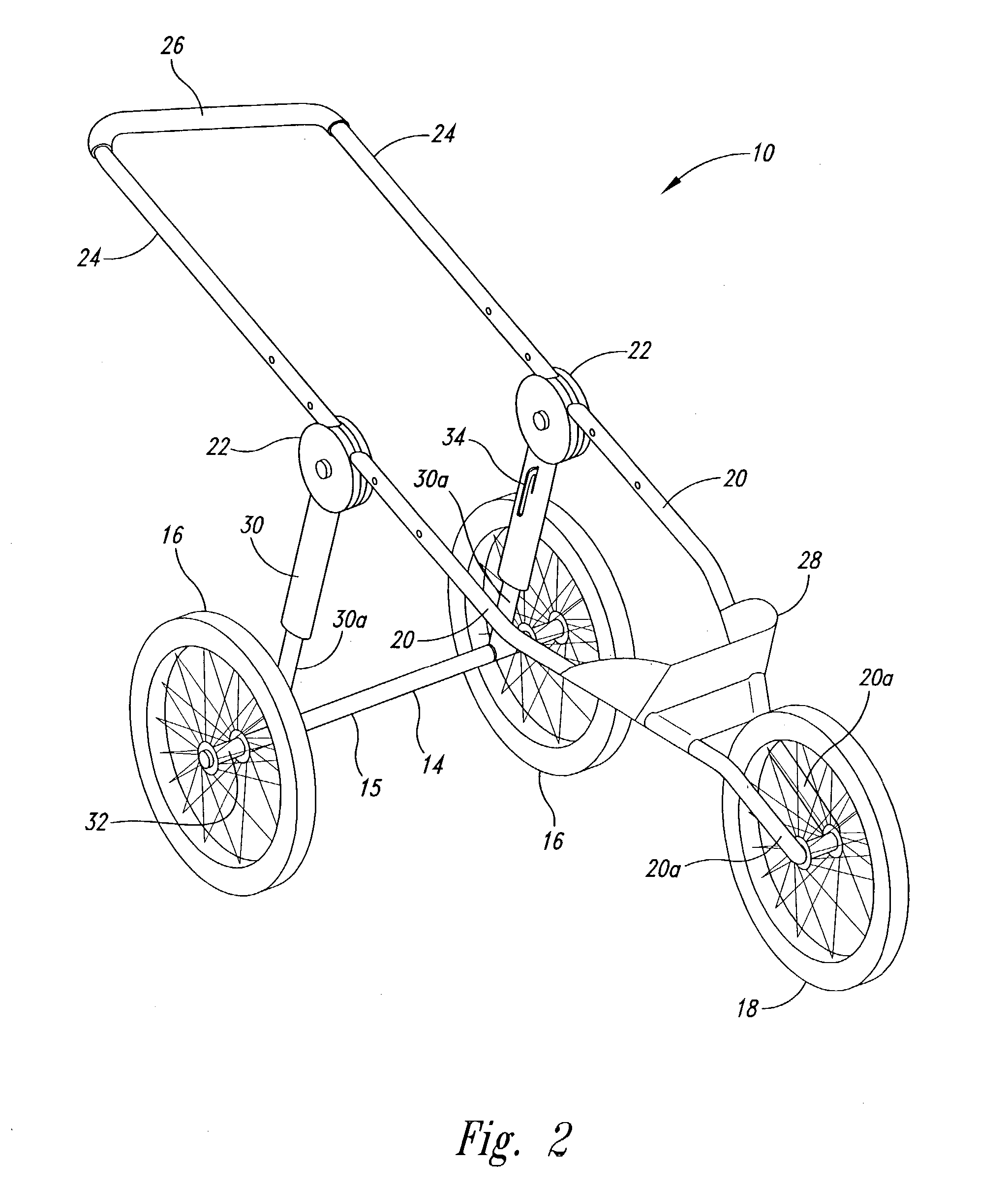 Folding baby stroller system and method